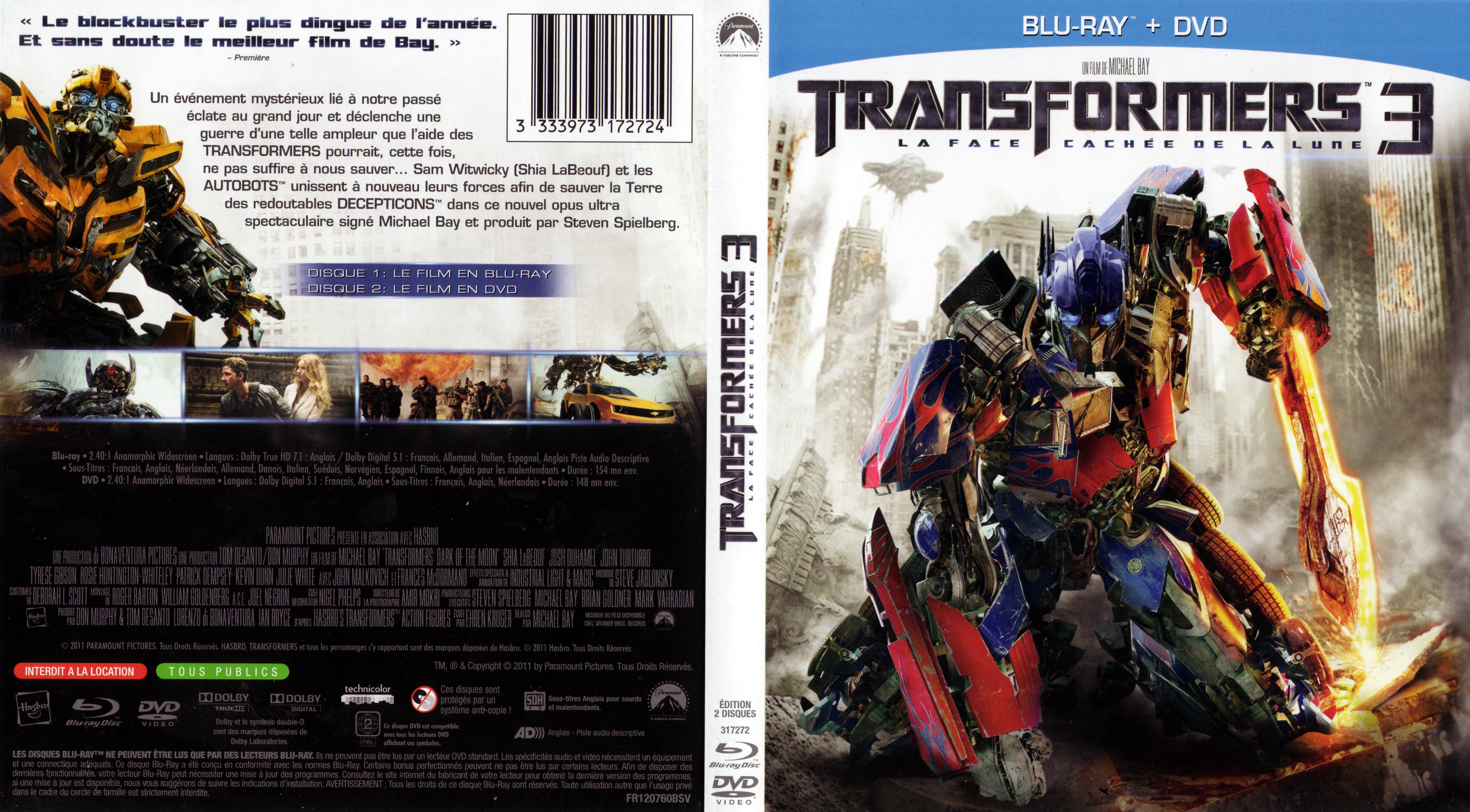 Jaquette DVD Transformers 3 (BLU-RAY) v2