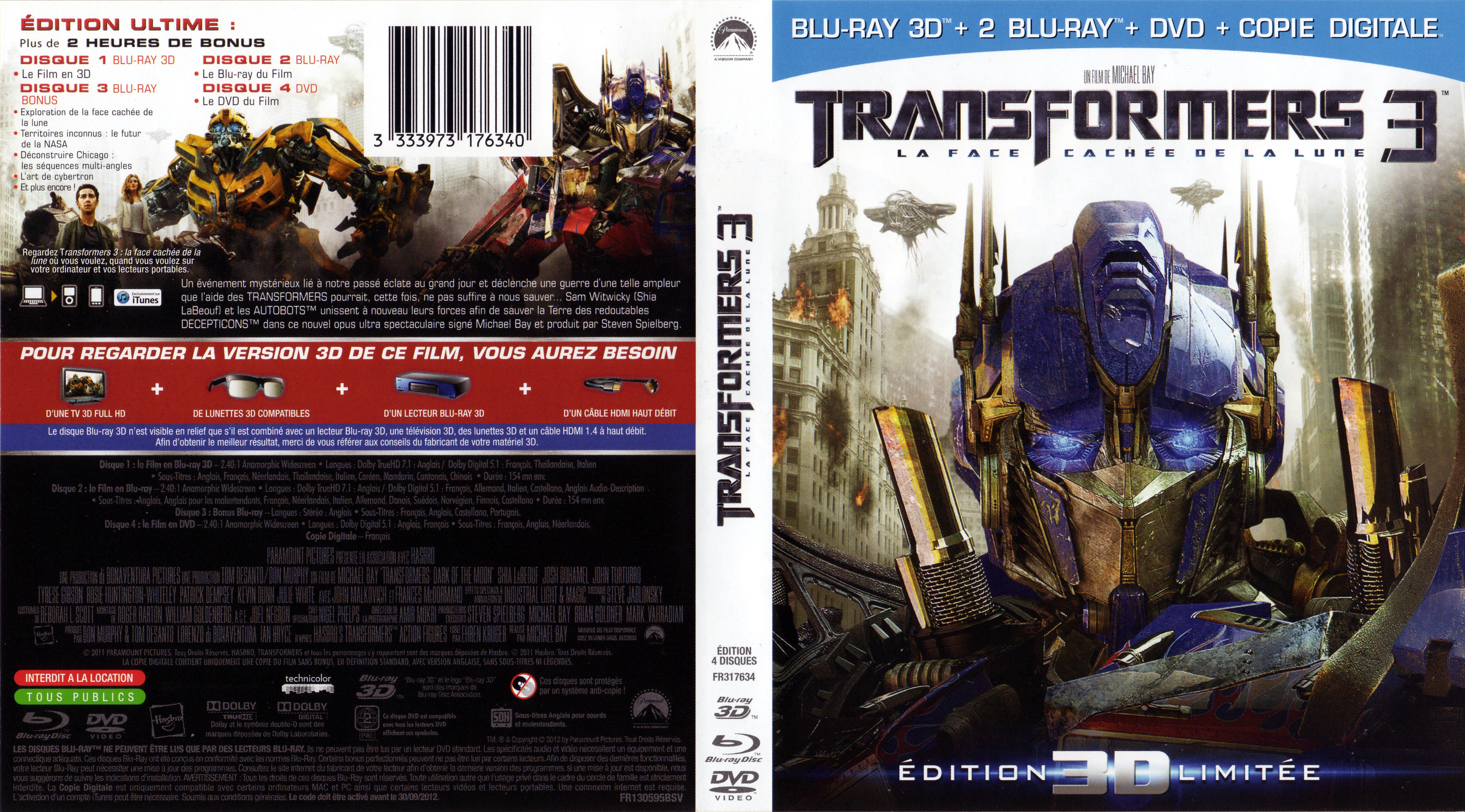 Jaquette DVD Transformers 3 (BLU-RAY) v3