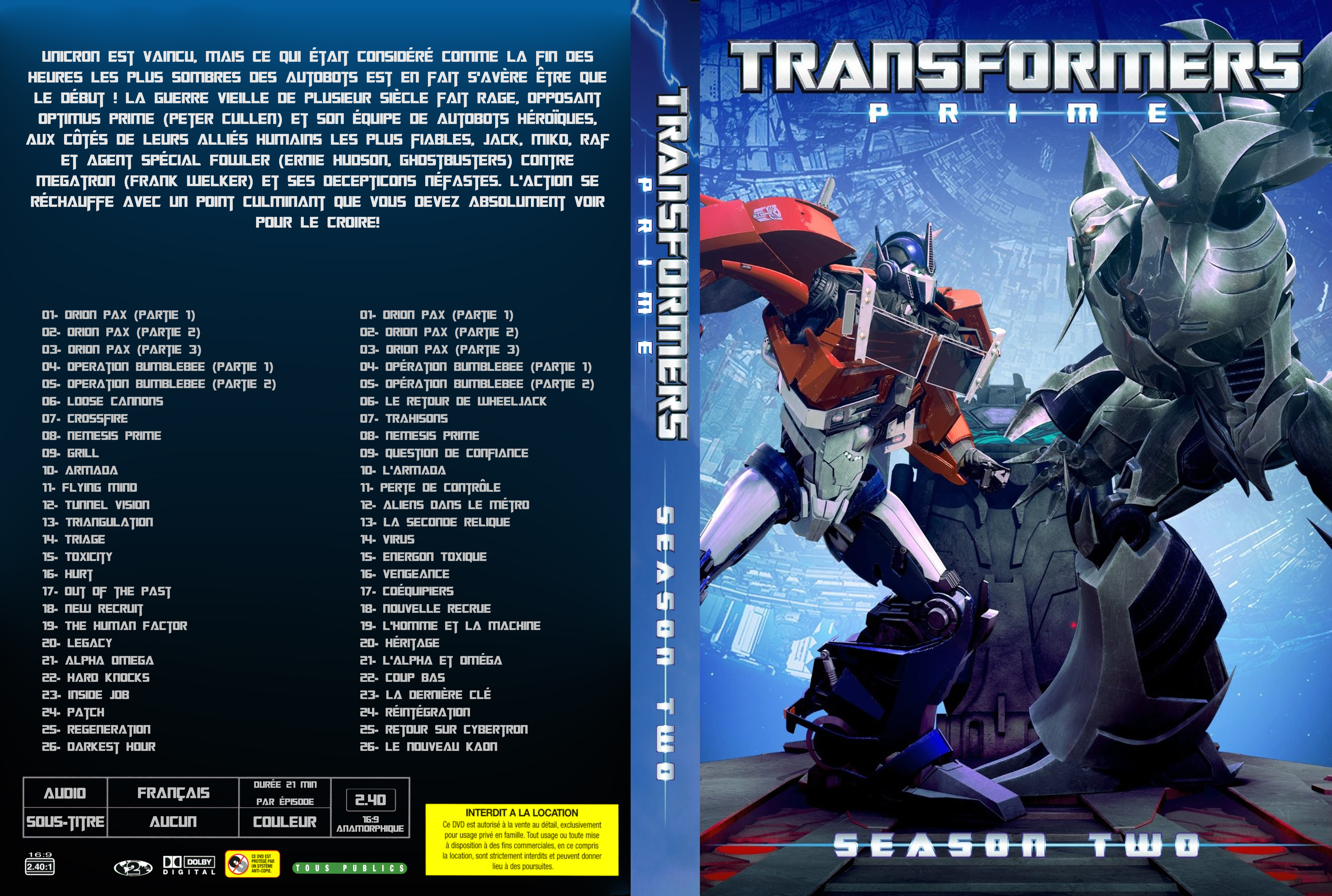 Jaquette DVD Transformers Prime Saison 2 custom v2