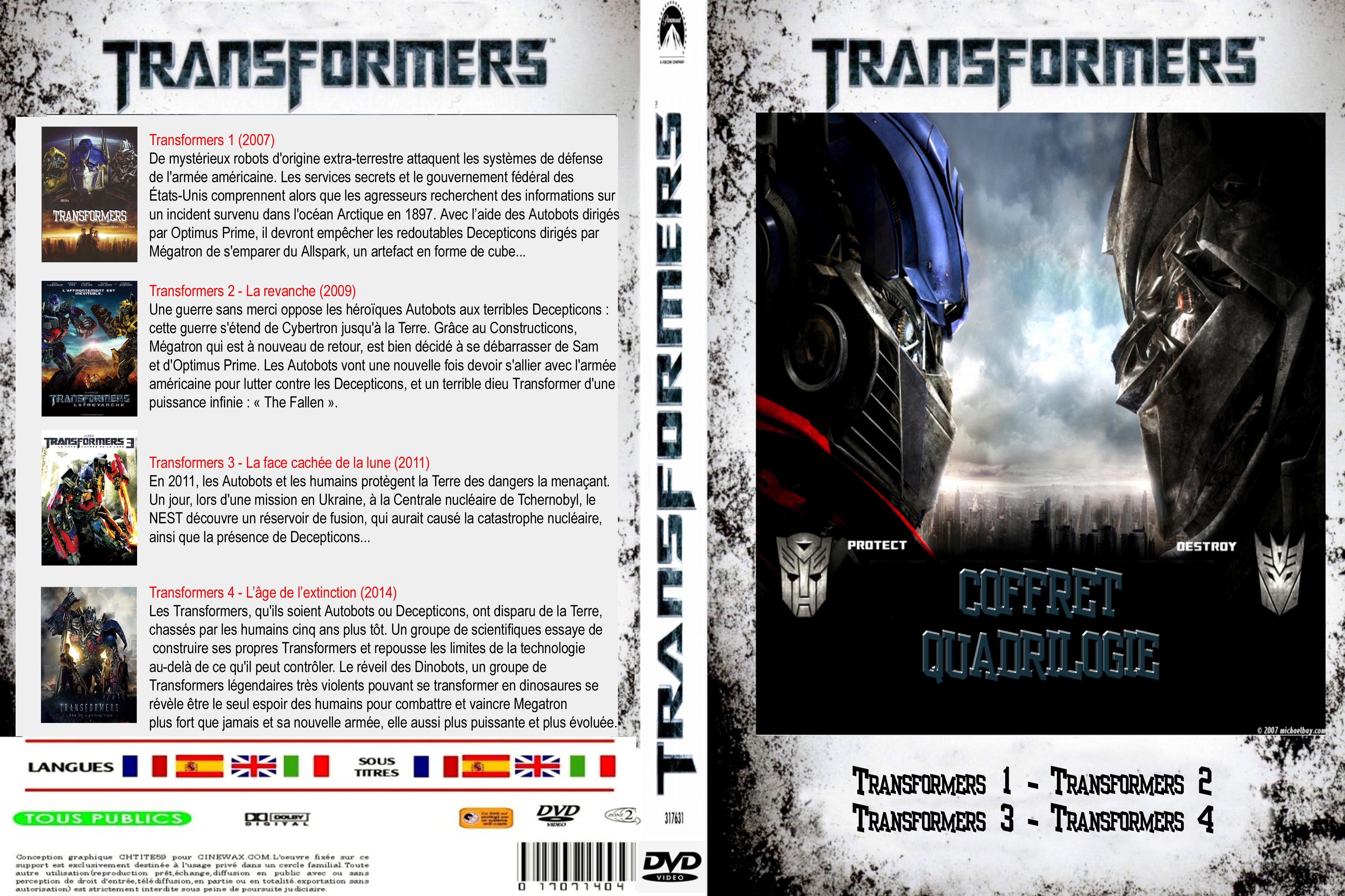 Jaquette DVD Transformers Quadrilogie custom