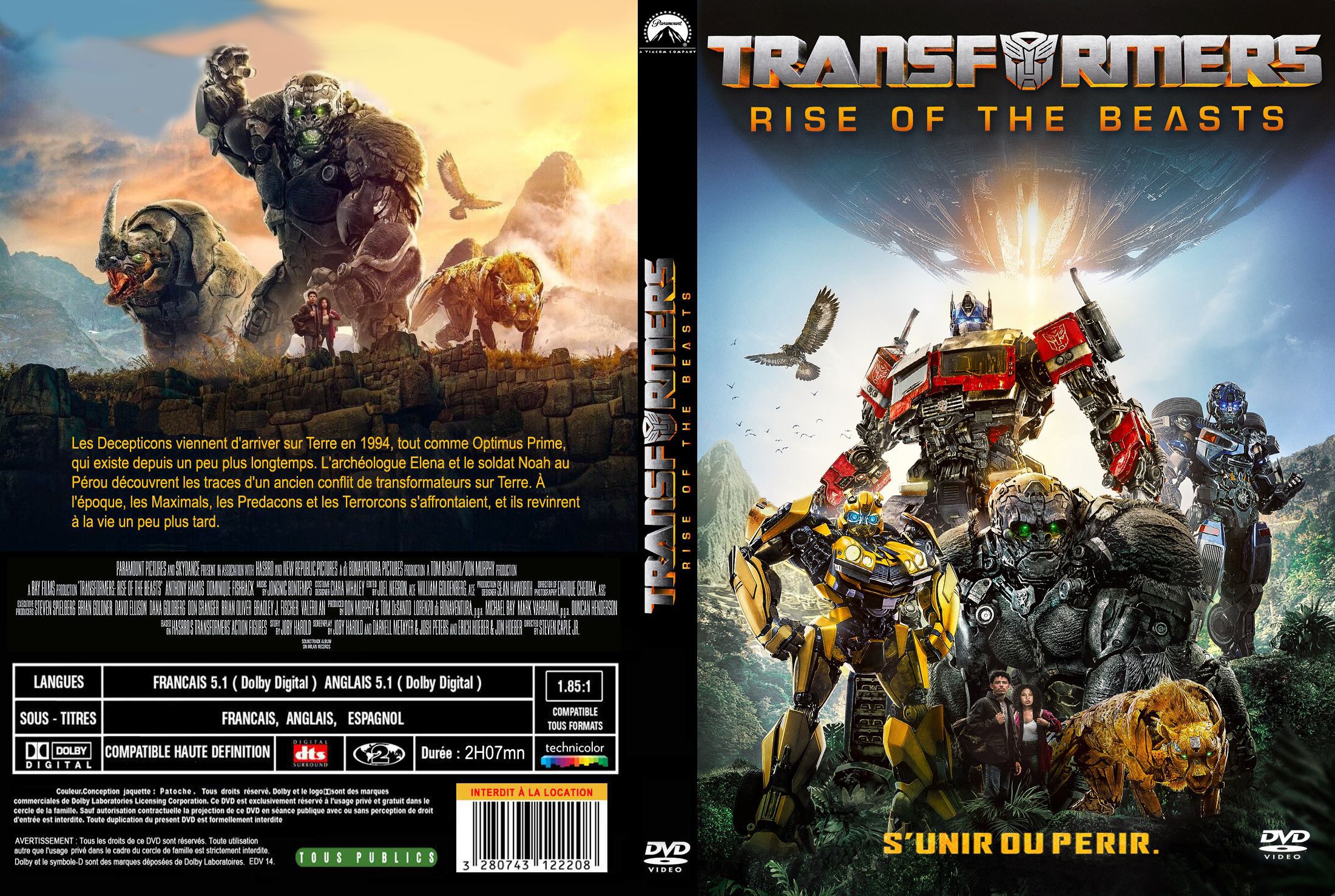 Jaquette DVD Transformers rise of the beasts custom v2