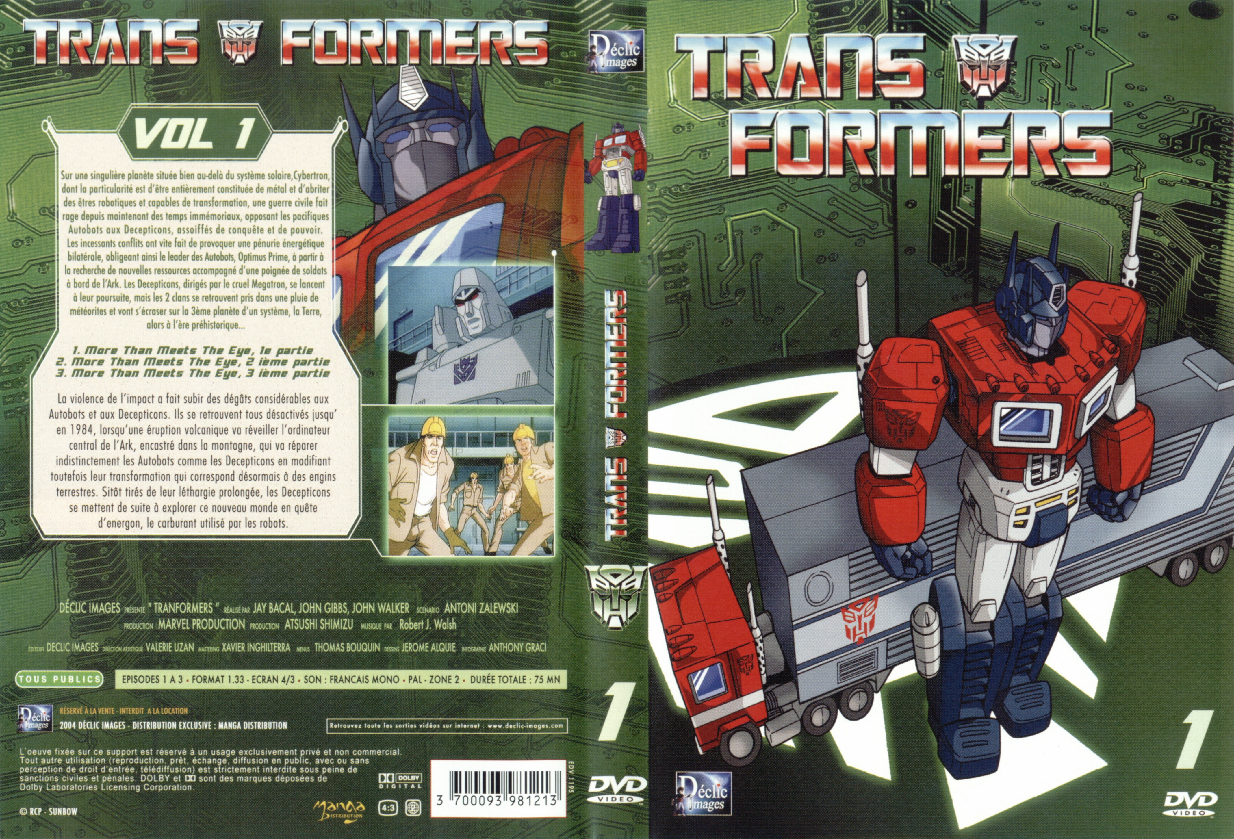 Jaquette DVD Transformers vol 01