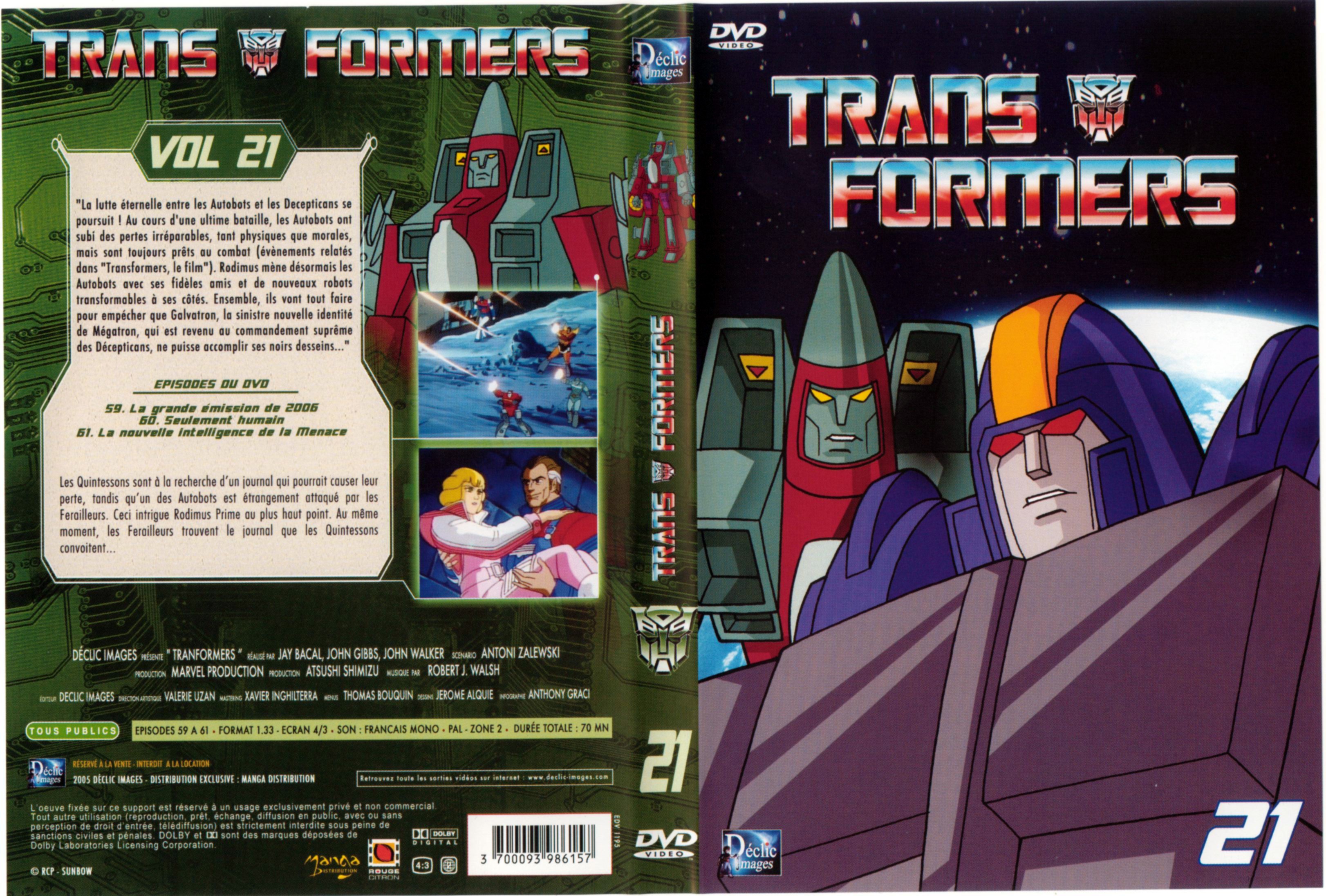 Jaquette DVD Transformers vol 21