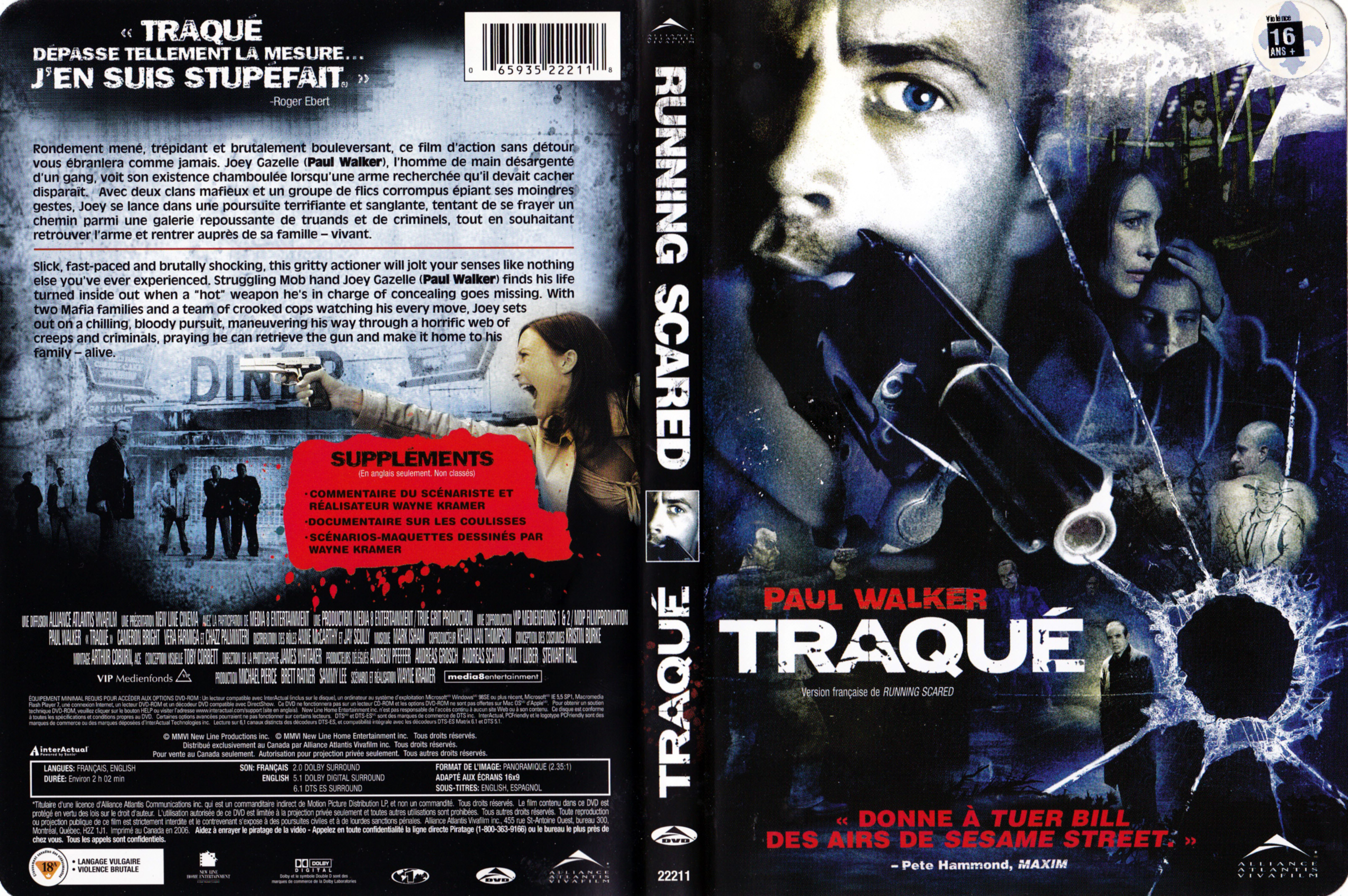 Jaquette DVD Traqu - Running scared (Canadienne)