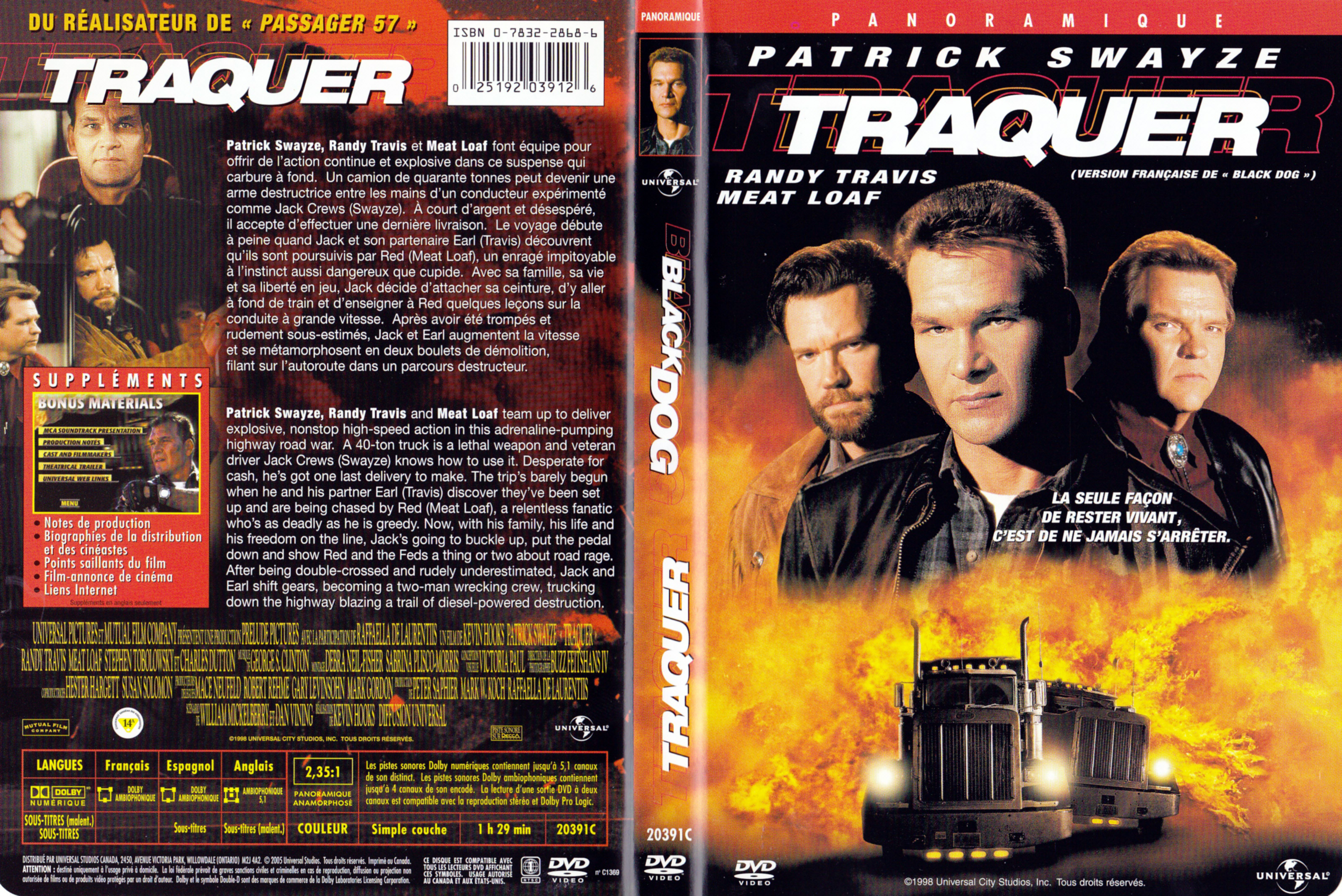 Jaquette DVD Traquer (Canadienne)