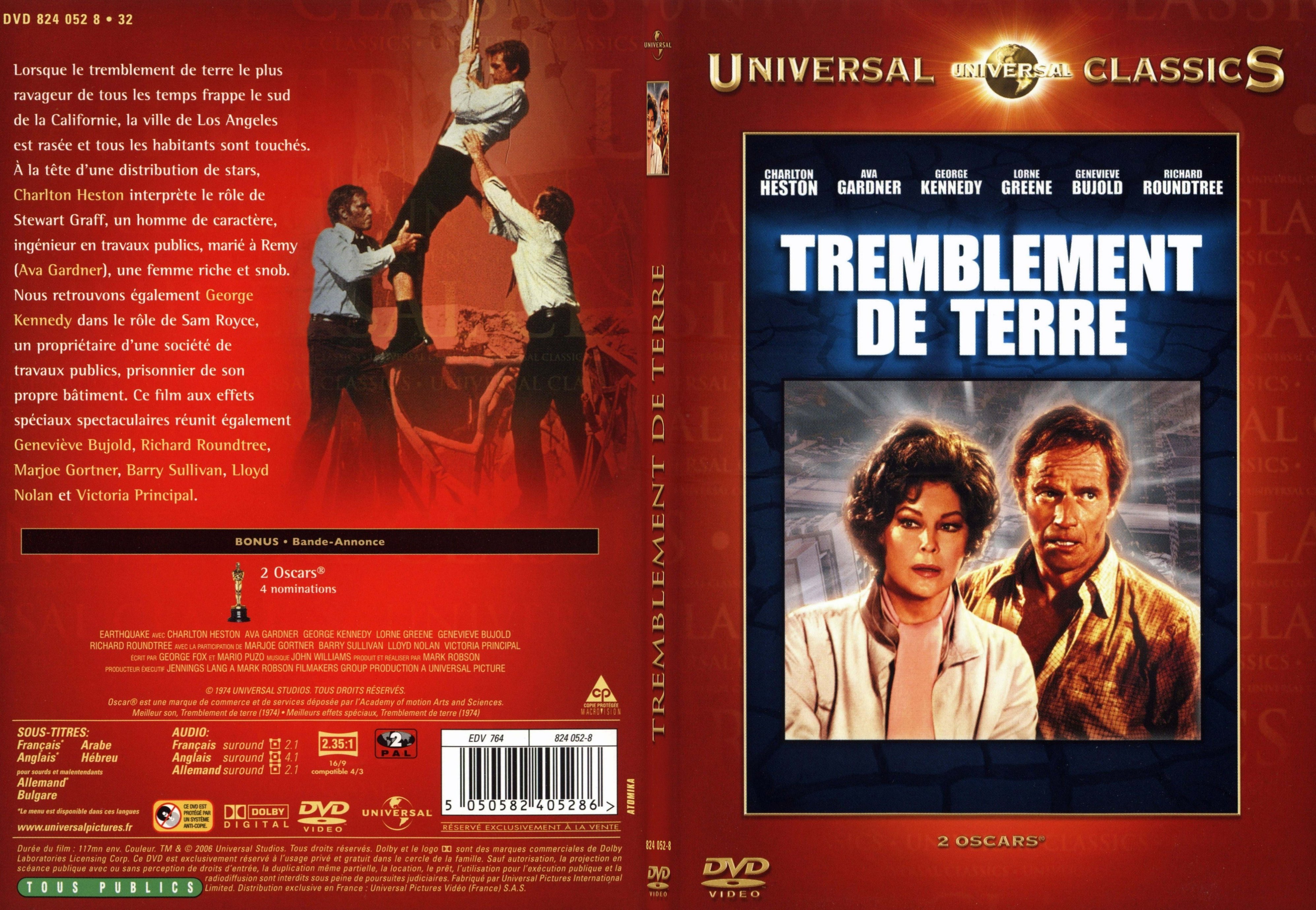 Jaquette DVD Tremblement de terre (1974) - SLIM