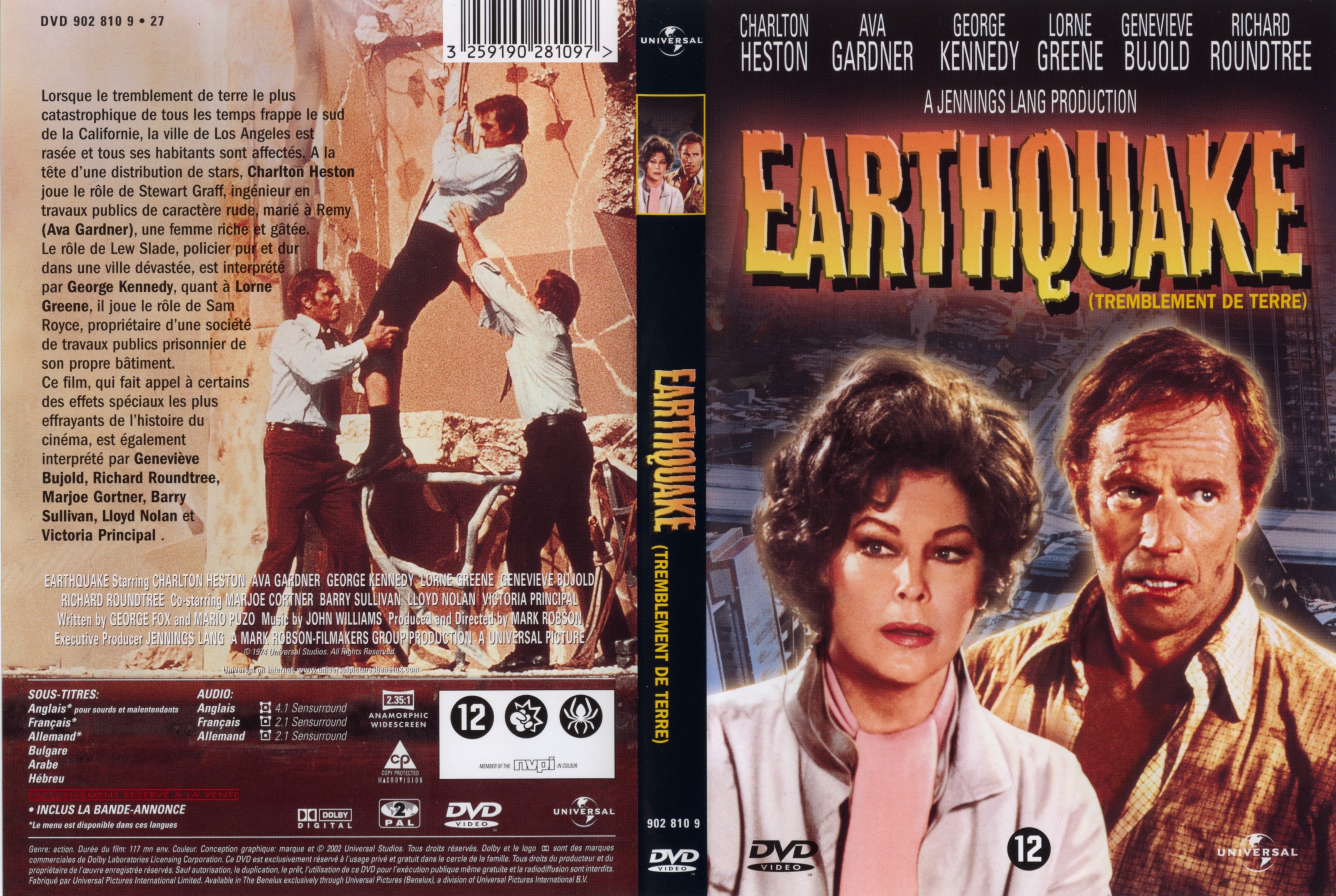 Jaquette DVD Tremblement de terre (1974) v2