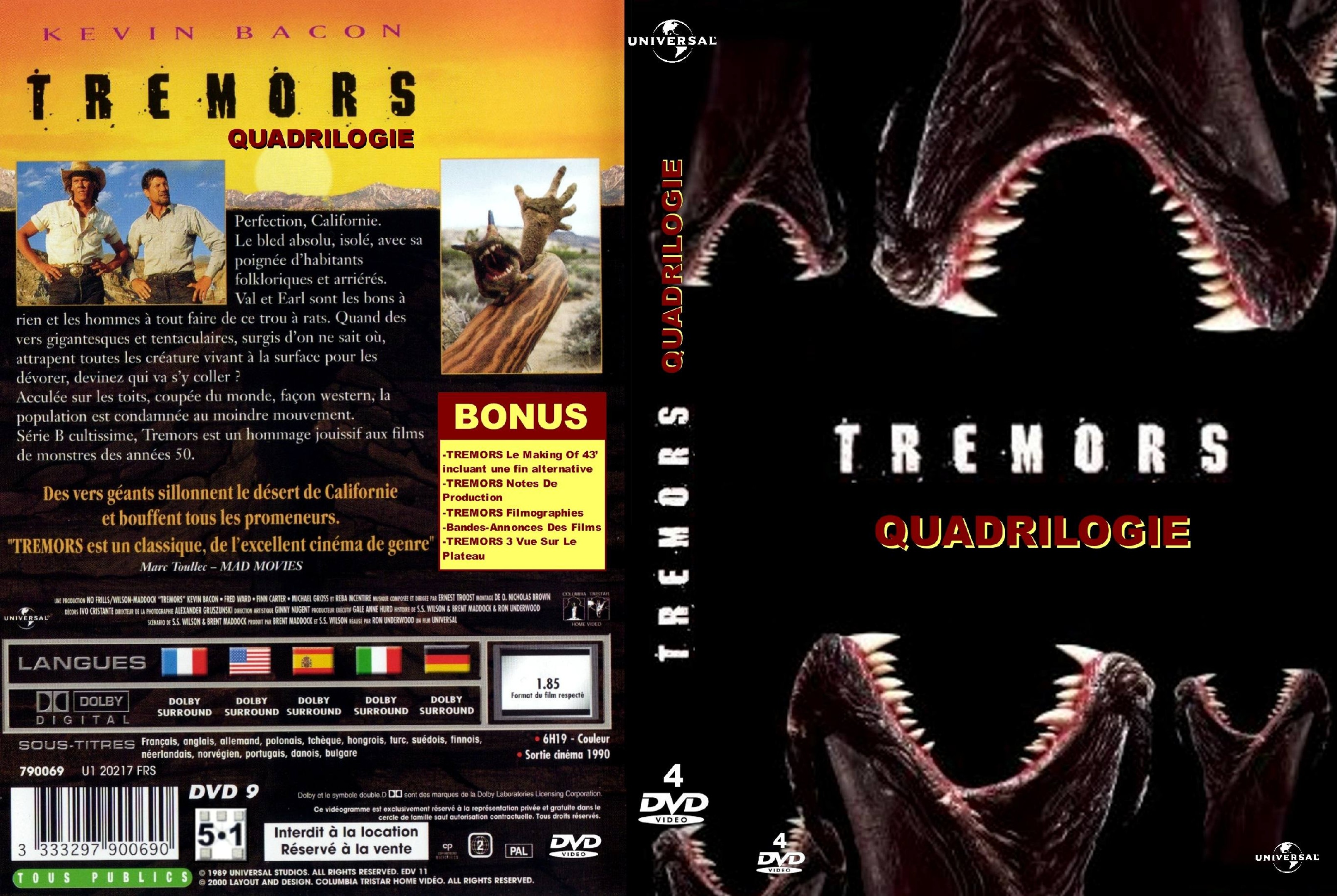 Jaquette DVD Tremors Quadrilogie custom