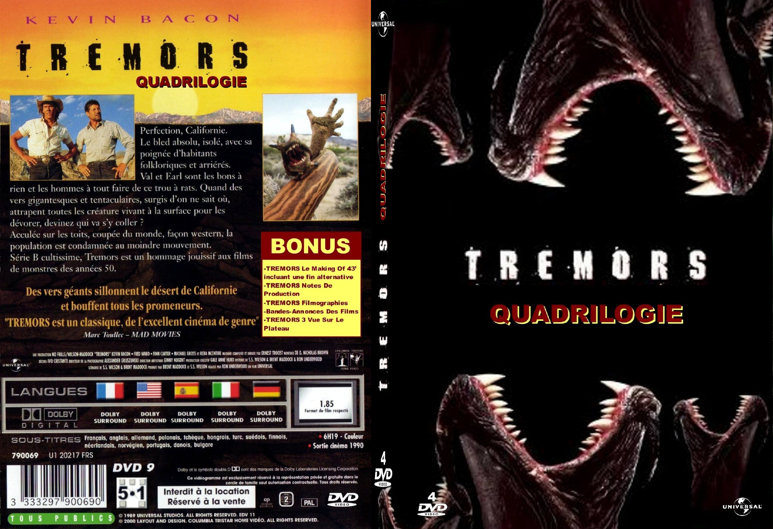 Jaquette DVD Tremors quadrilogie custom - SLIM