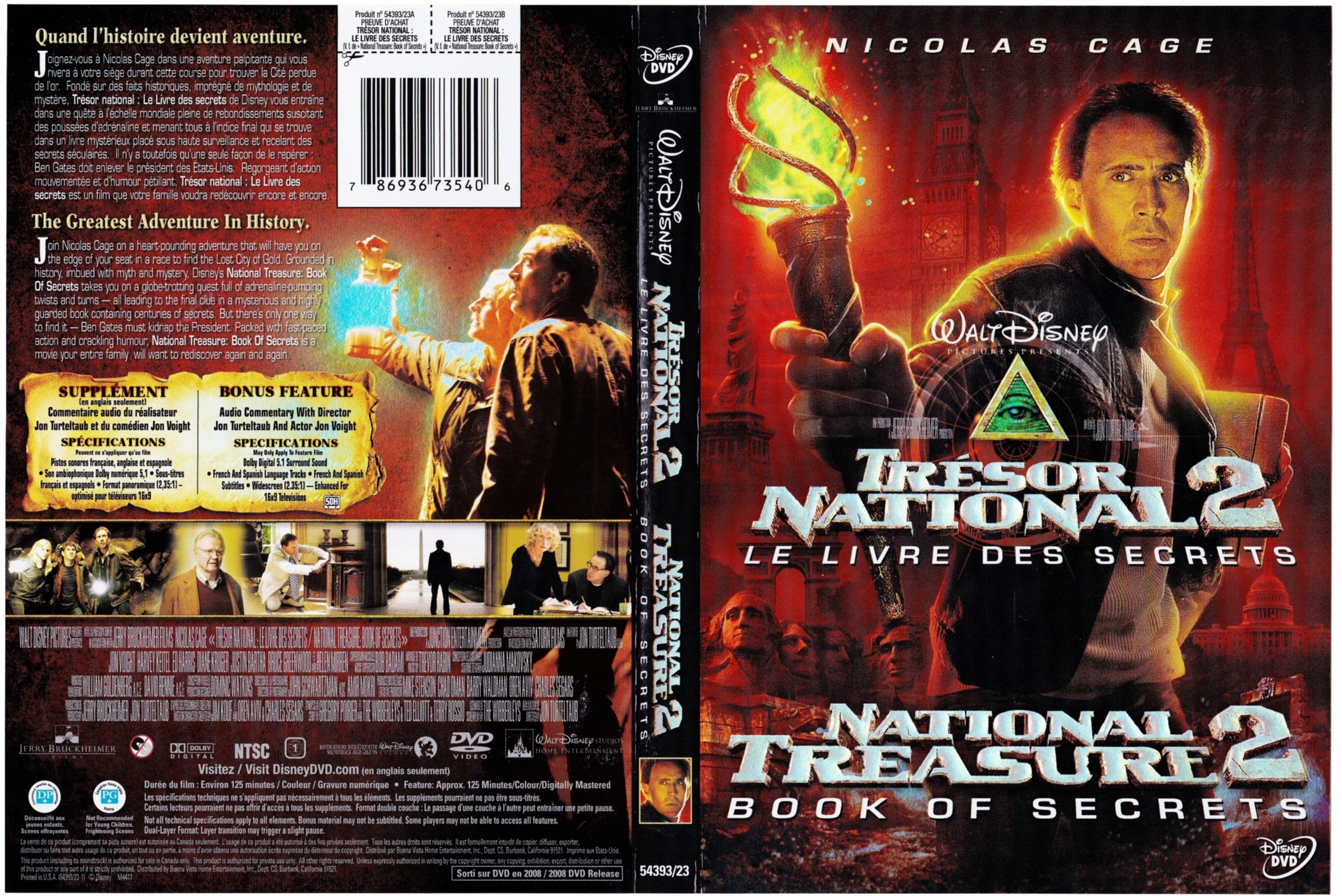 Jaquette DVD Trsor National 2 - National treasure 2 (Canadienne)