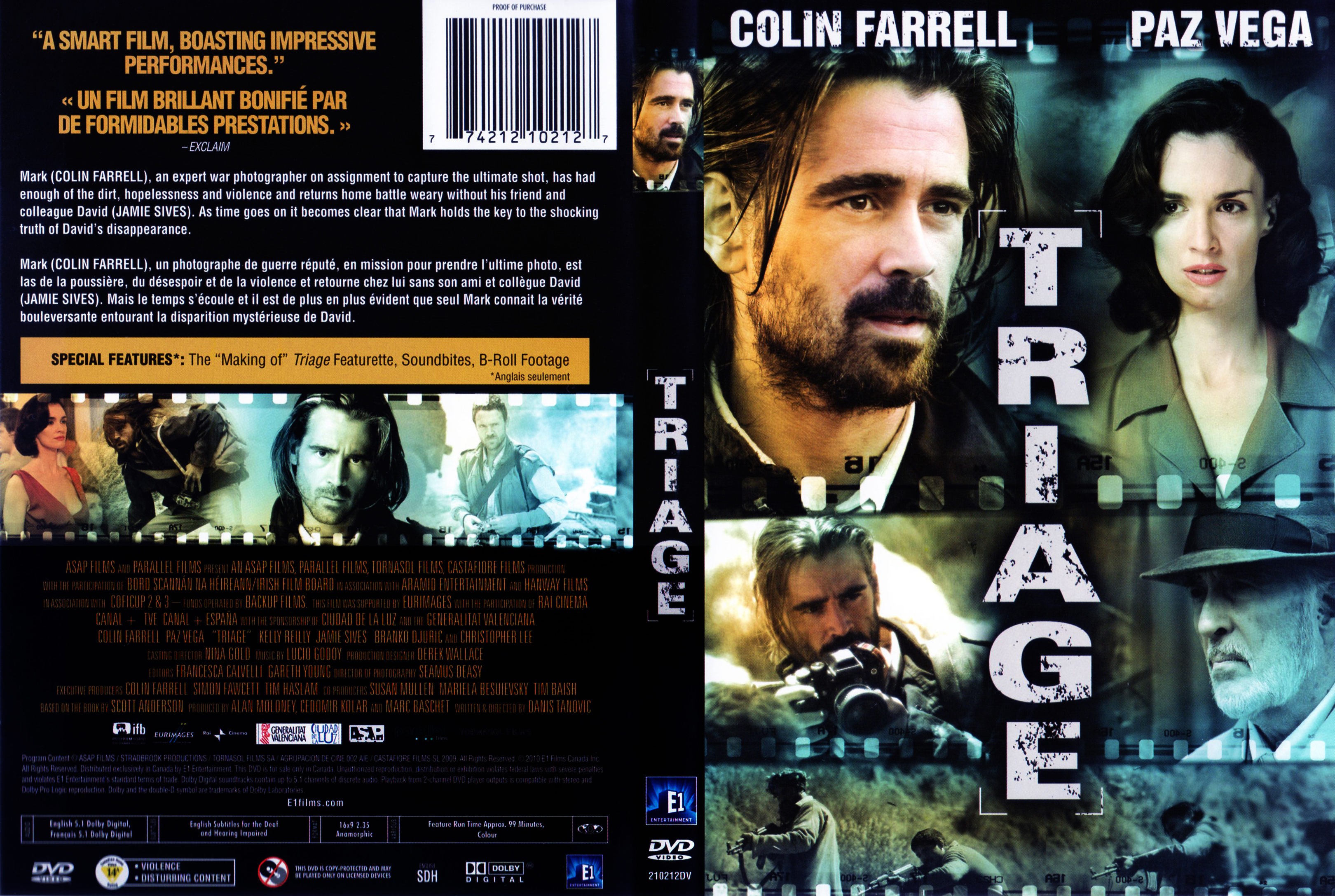 Jaquette DVD Triage (Canadienne)