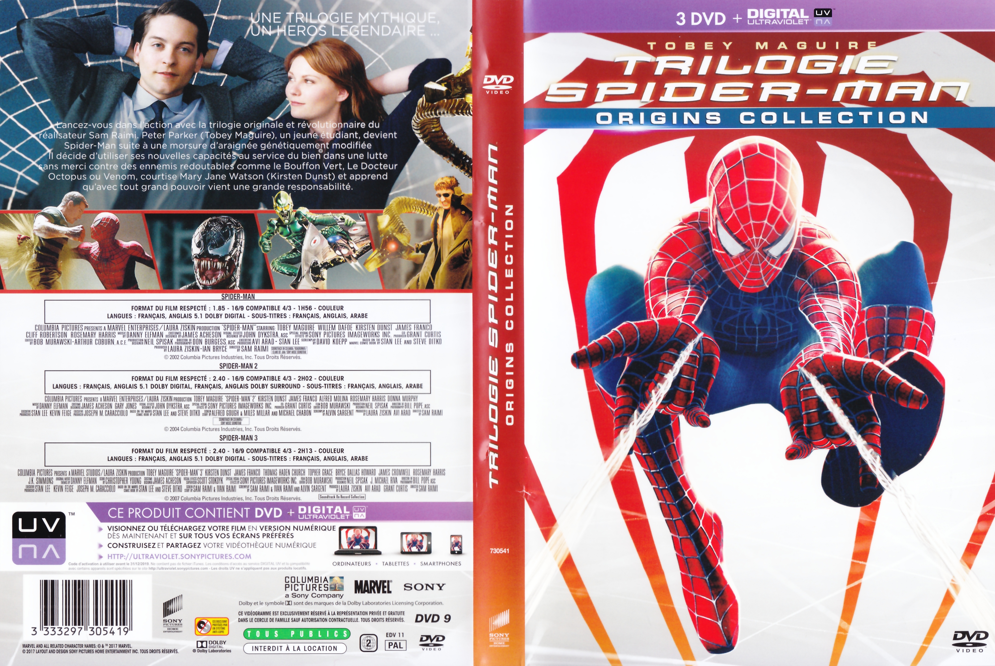 Jaquette DVD Trilogie Spider-man
