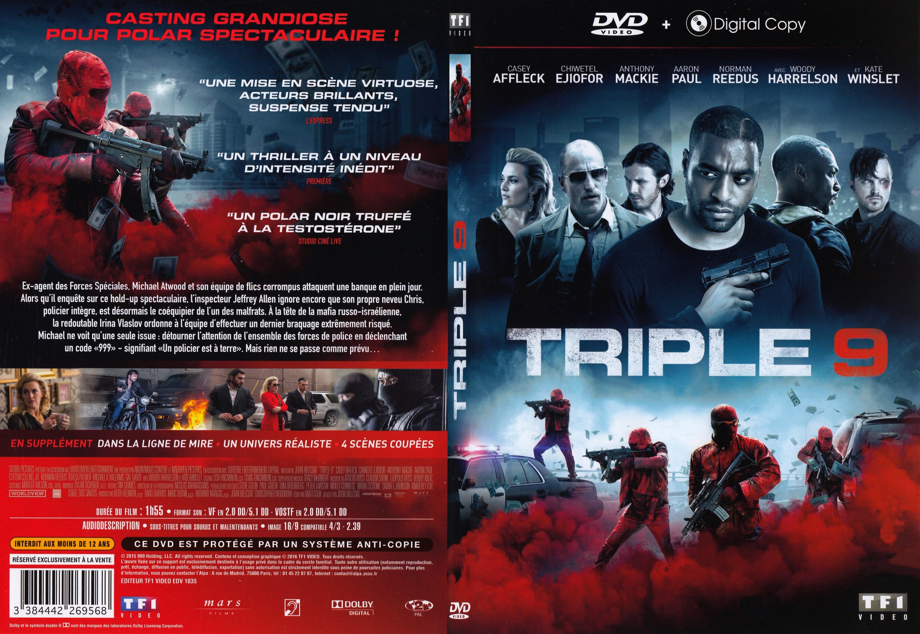 Jaquette DVD Triple 9 - SLIM
