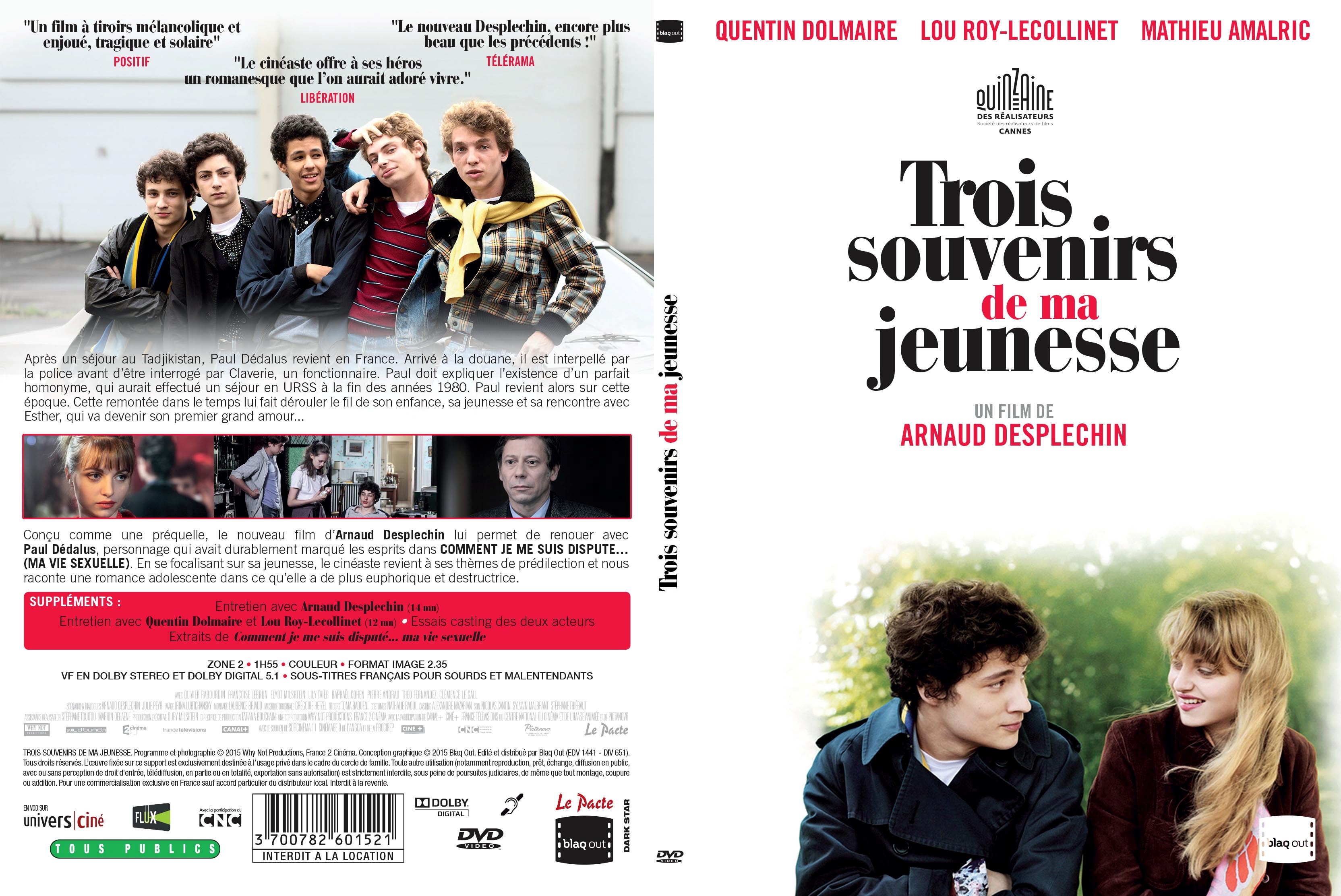 Jaquette DVD Trois Souvenirs de Ma Jeunesse - SLIM