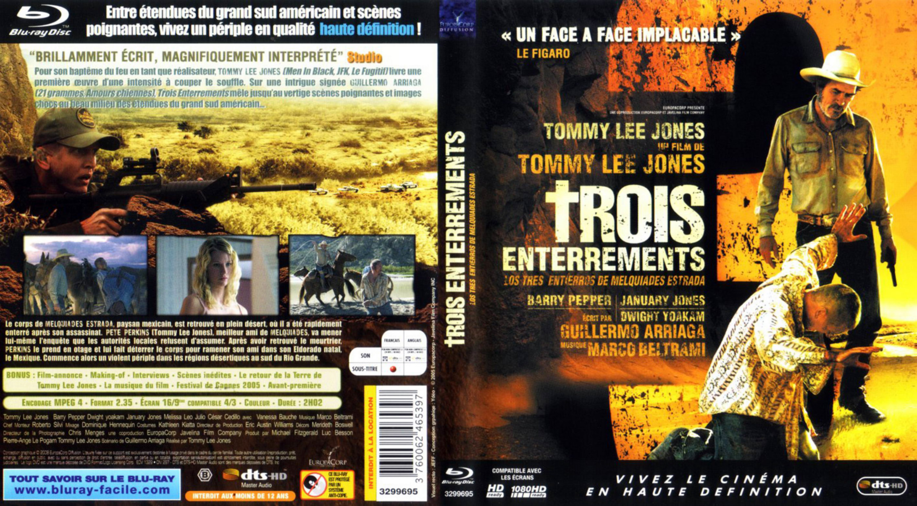 Jaquette DVD Trois enterrements (BLU-RAY)
