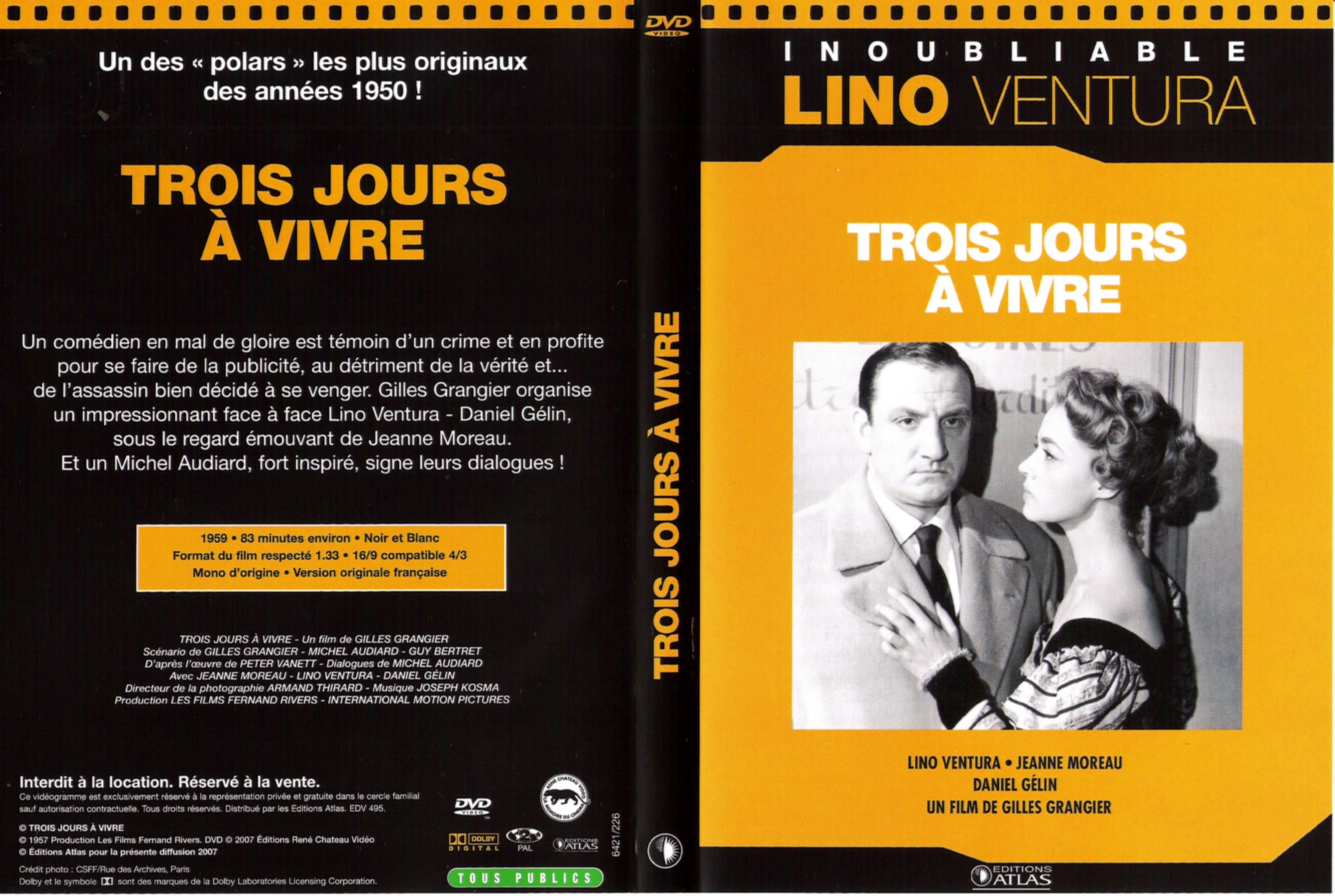 Jaquette DVD Trois jour  vivre