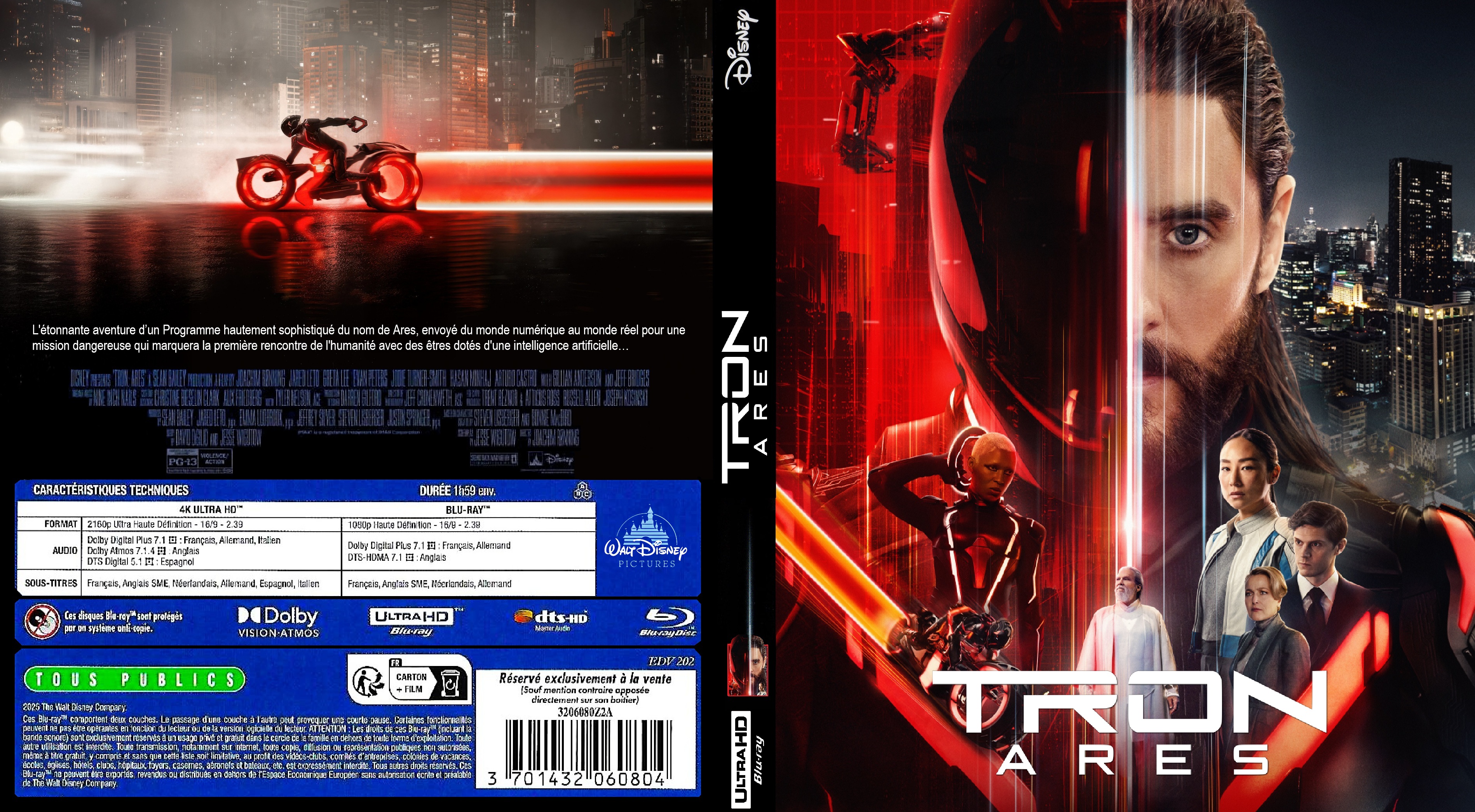 Jaquette DVD Tron Ares 4K custom (BLU-RAY)
