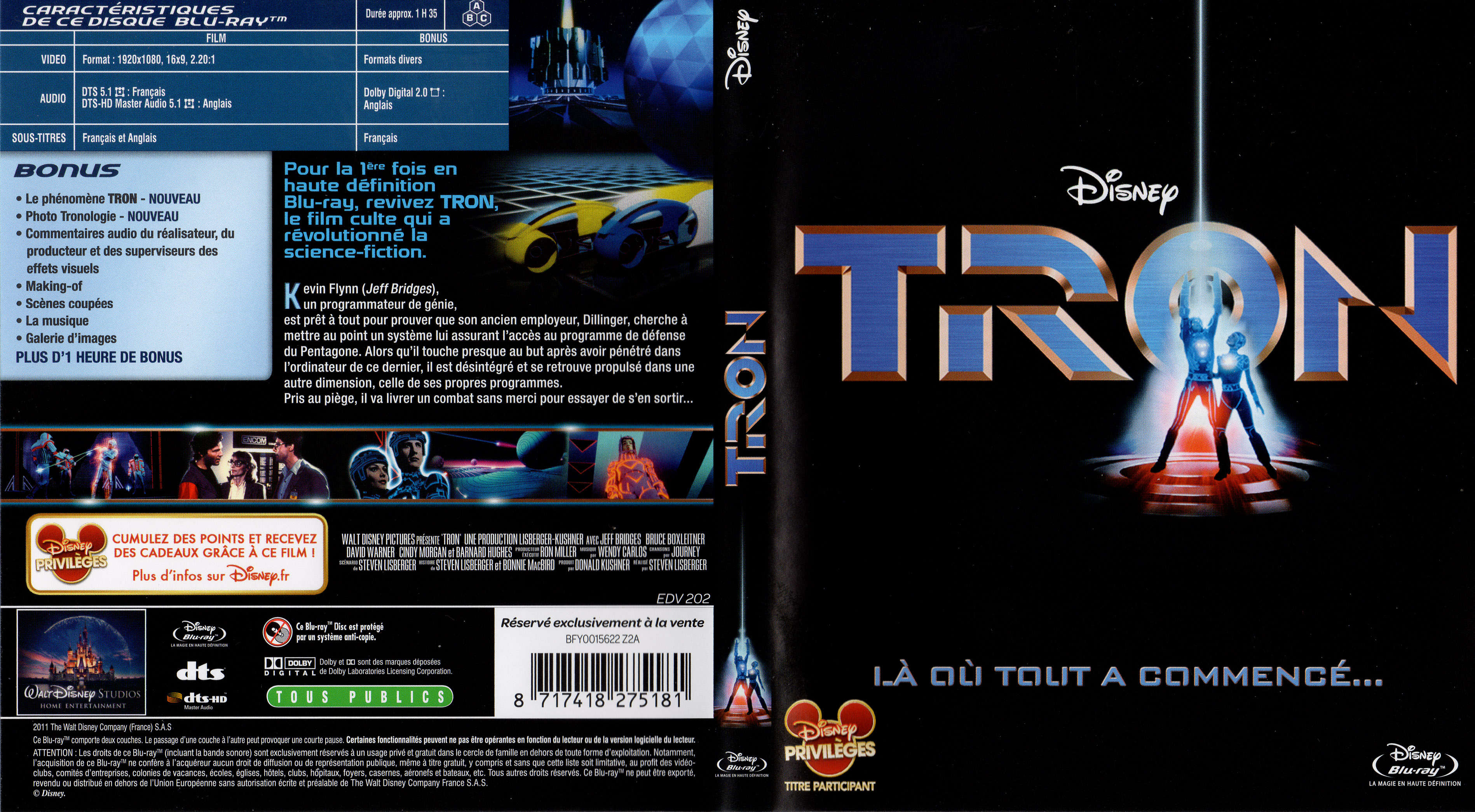 Jaquette DVD Tron (BLU-RAY)