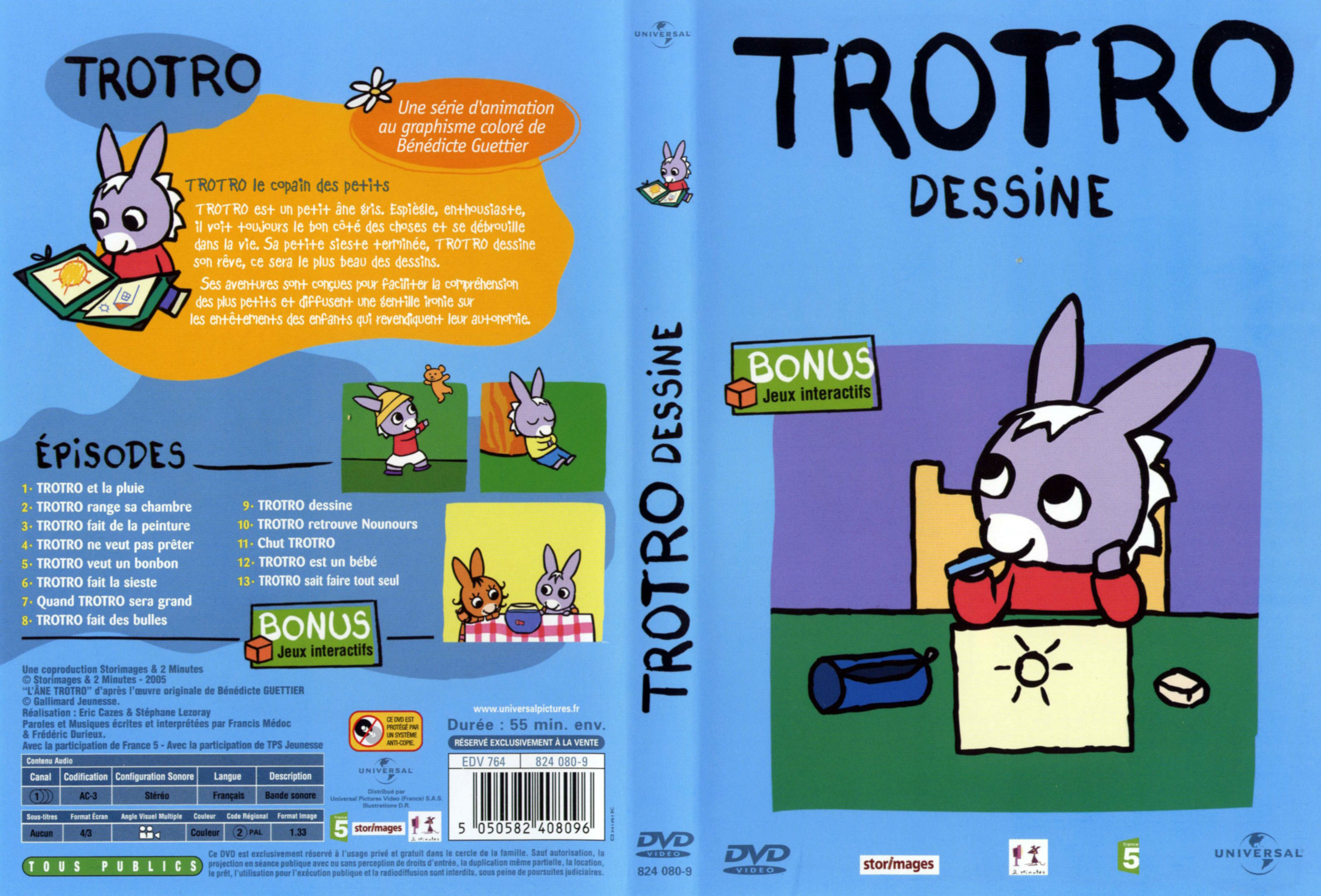 Jaquette DVD Trotro dessine