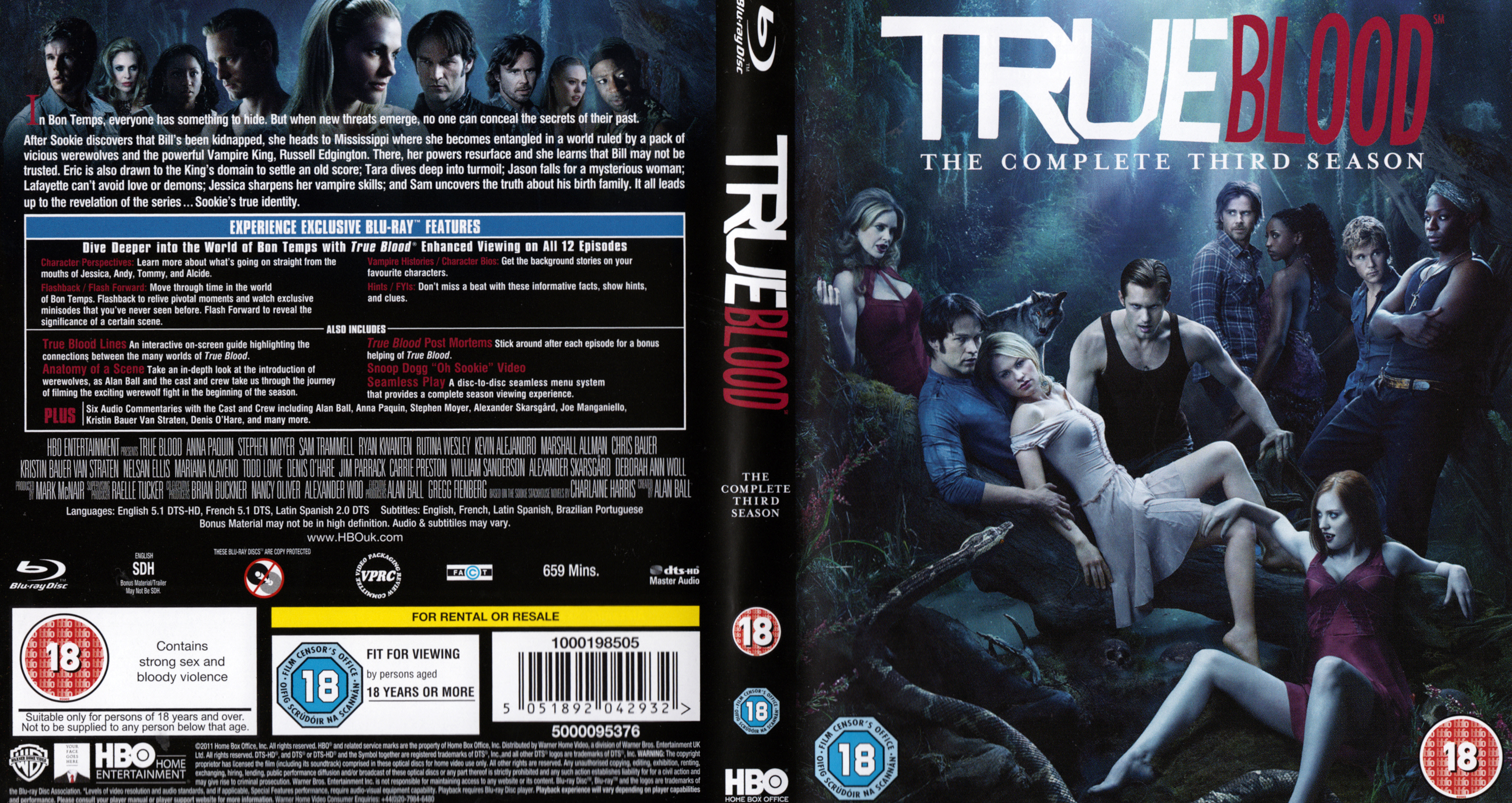 Jaquette DVD True blood saison 3 Zone 1 (BLU-RAY)