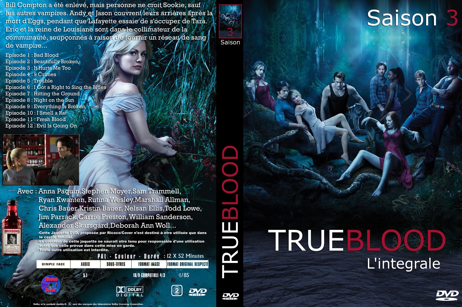 Jaquette DVD True blood saison 3 custom
