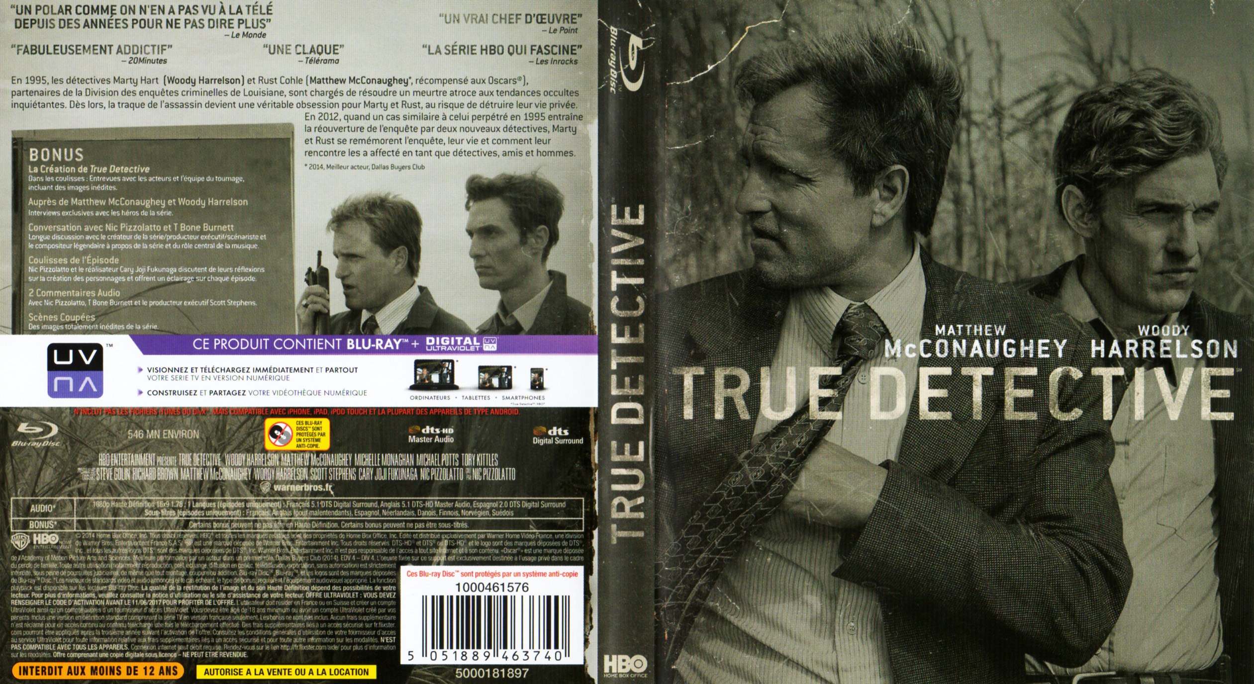 Jaquette DVD True detective Saison 1 (BLU-RAY)