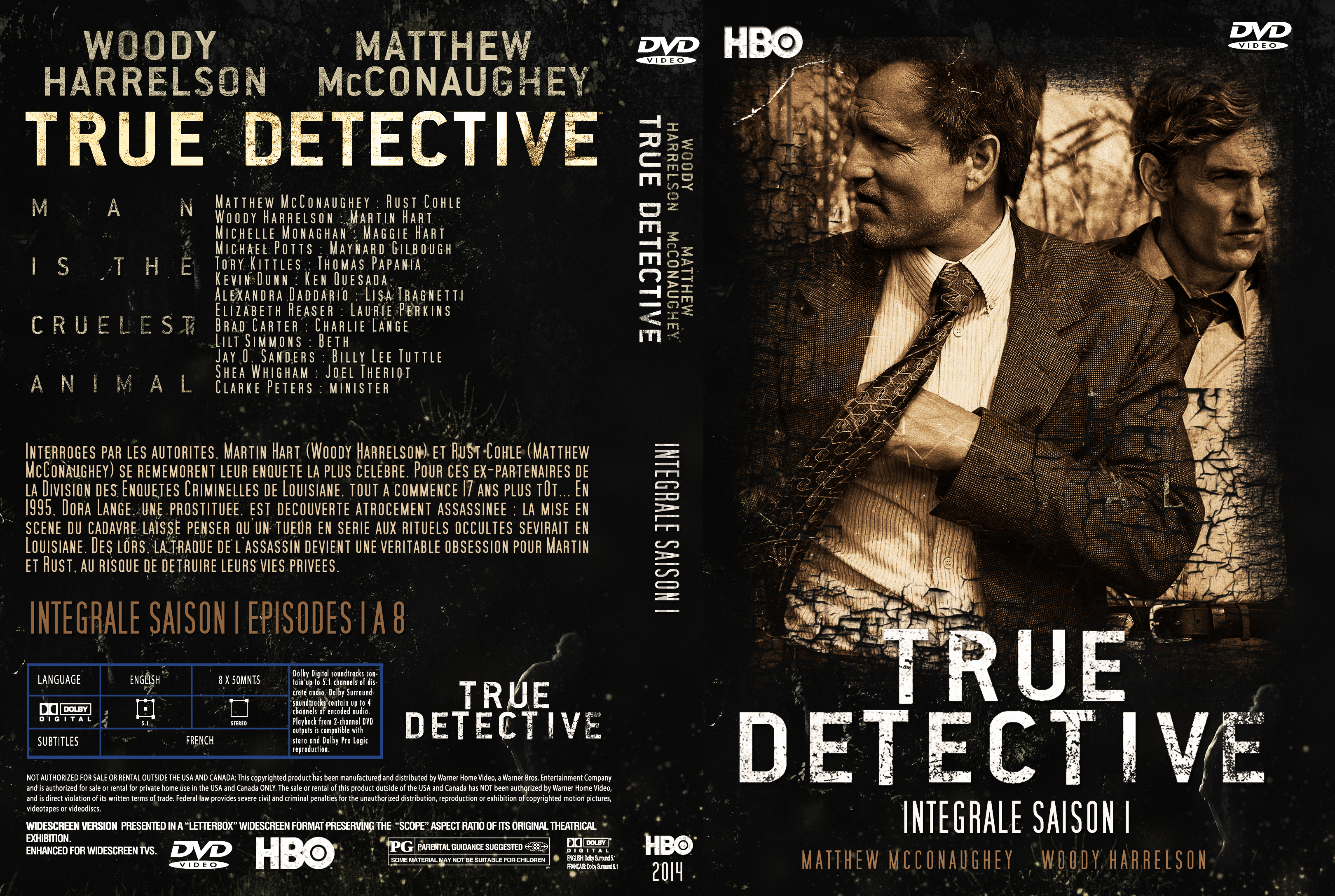 Jaquette DVD True detective Saison 1 custom