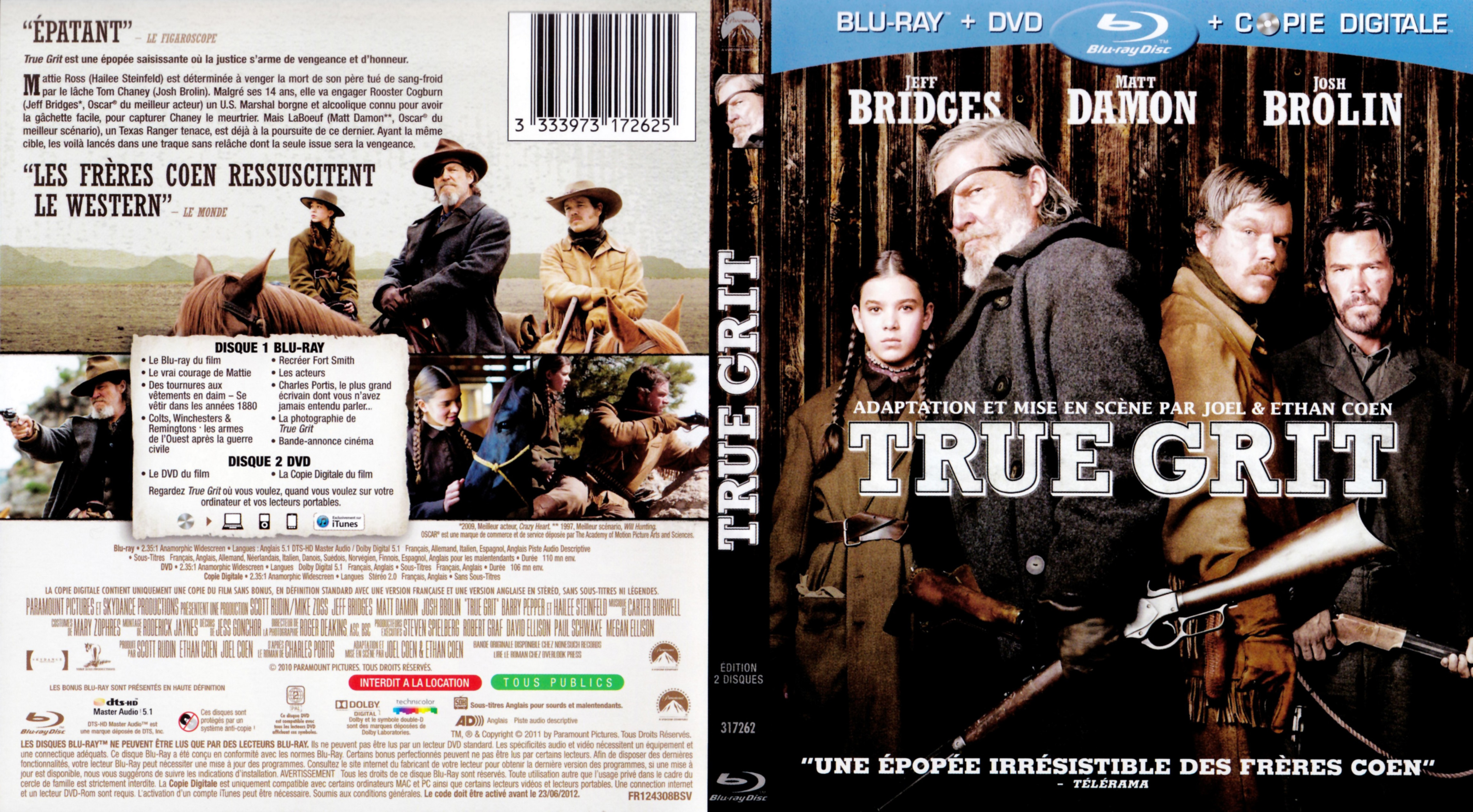 Jaquette DVD True grit (2011) (BLU-RAY)