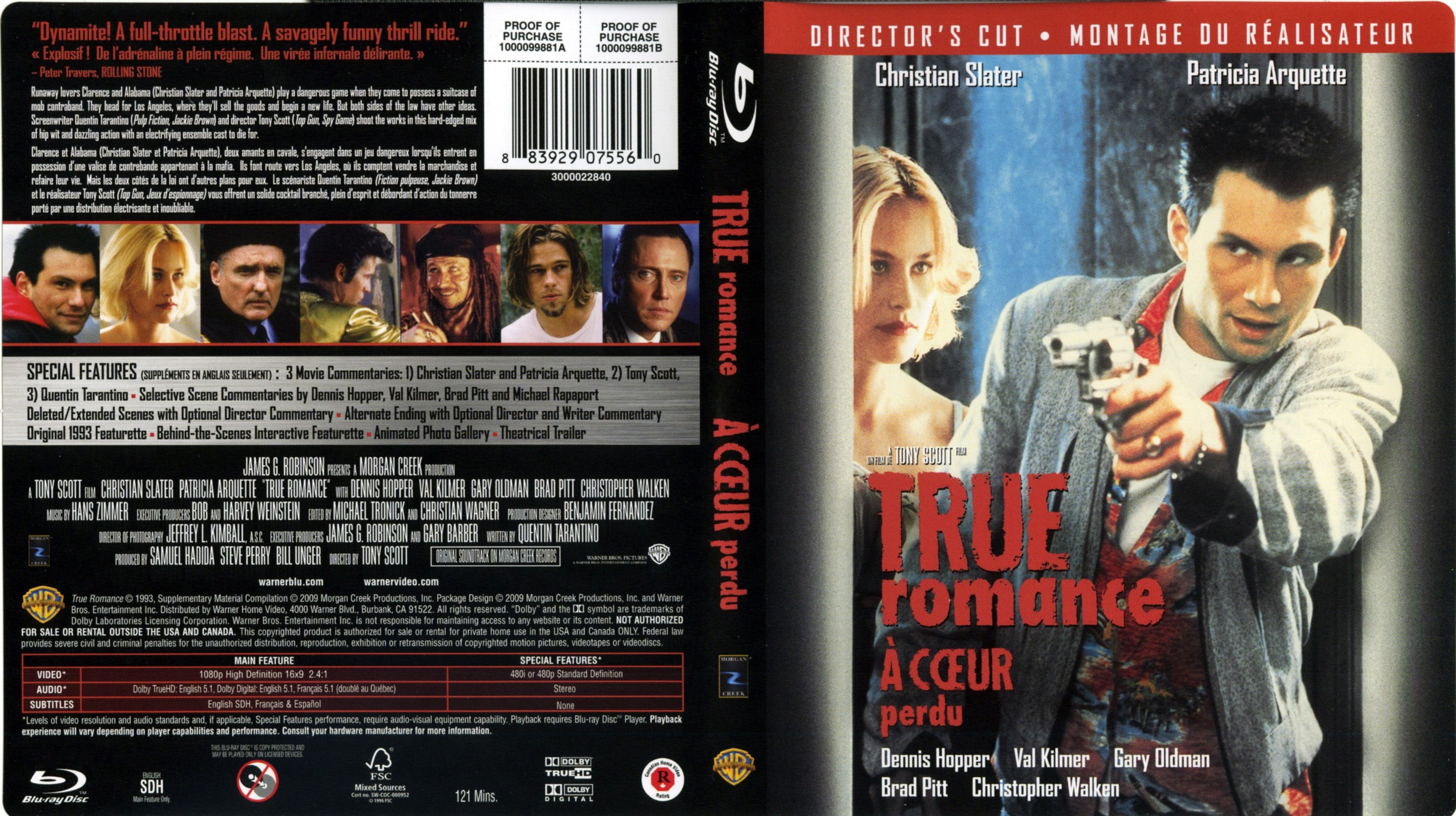 Jaquette DVD True romance (Canadienne) (BLU-RAY)