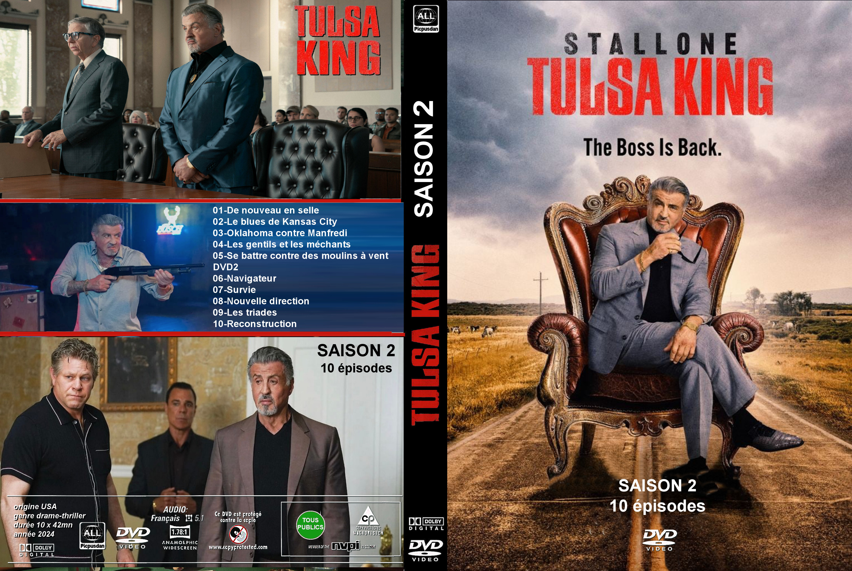 Jaquette DVD Tulsa King saison 2 custom
