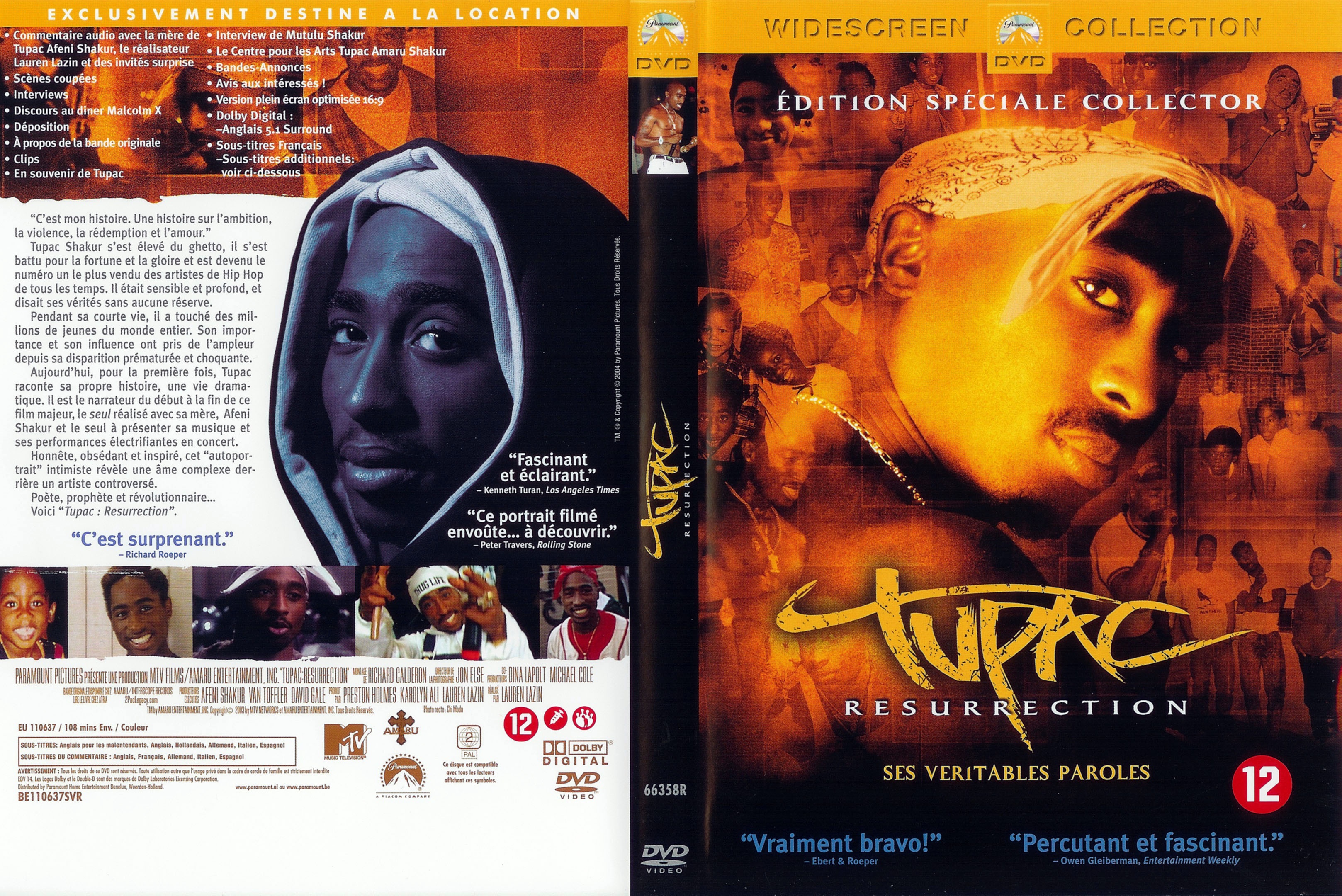 Jaquette DVD Tupac resurrection