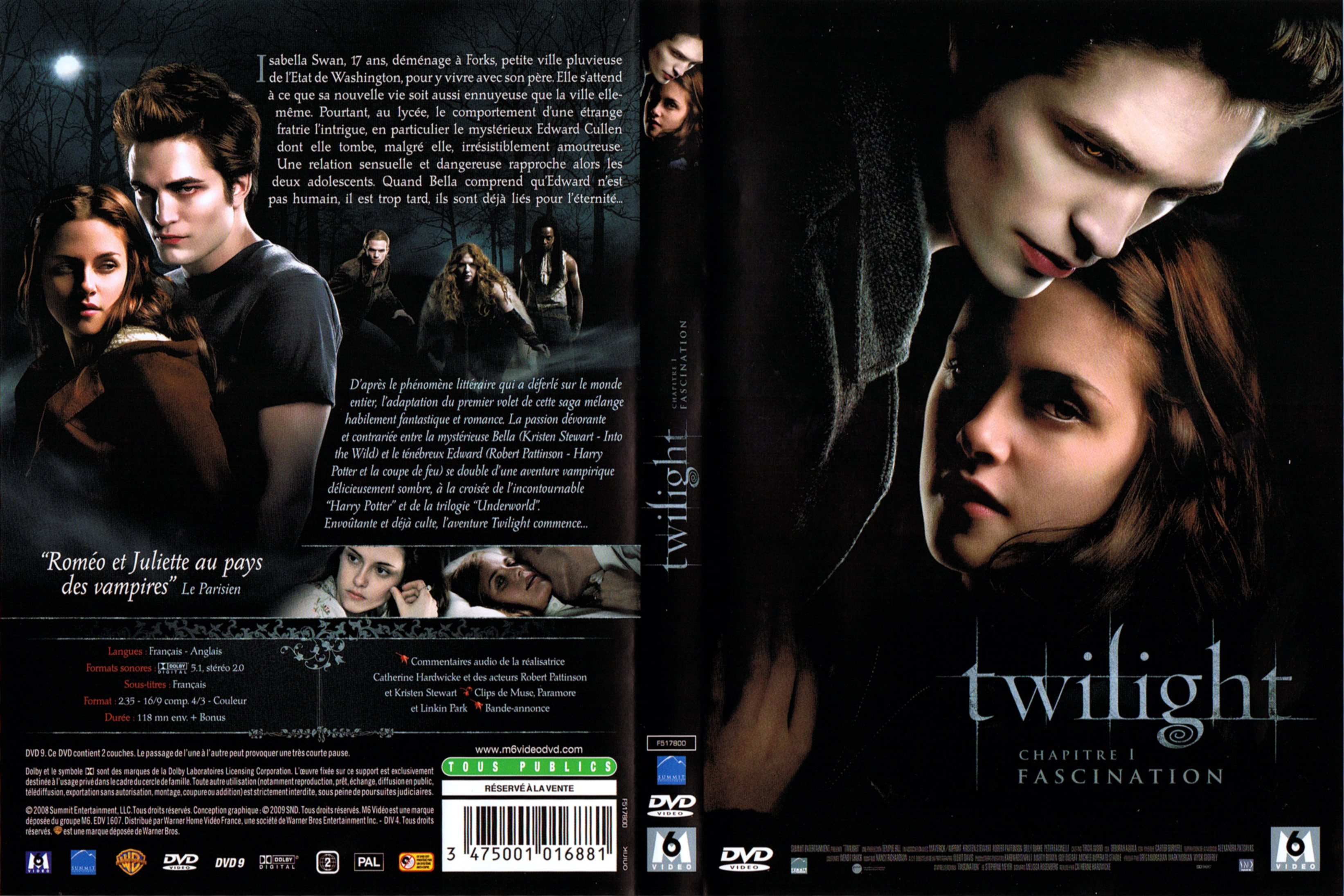 Jaquette DVD Twilight Chapitre 1 - Fascination