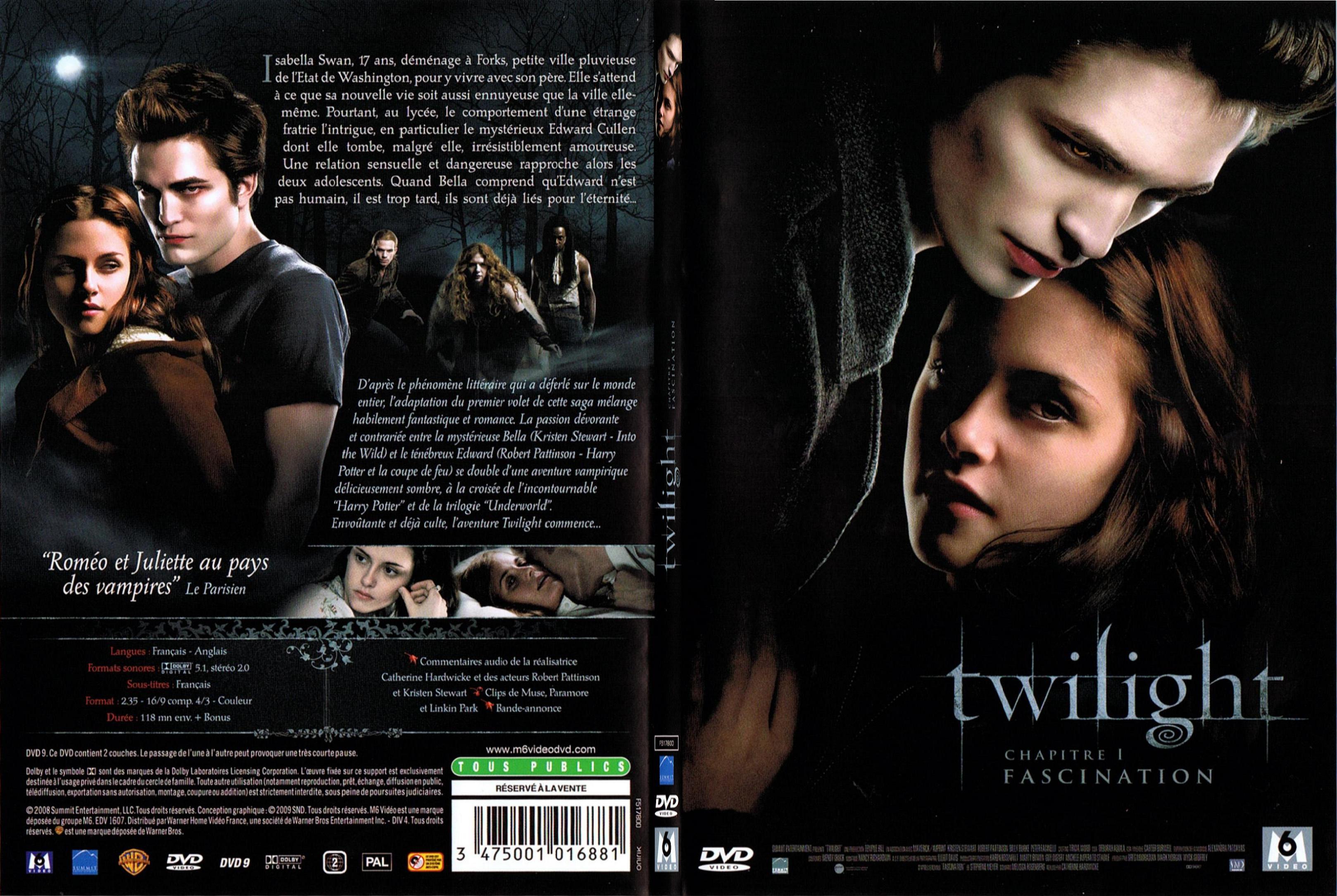 Jaquette DVD Twilight Chapitre 1 - Fascination - SLIM