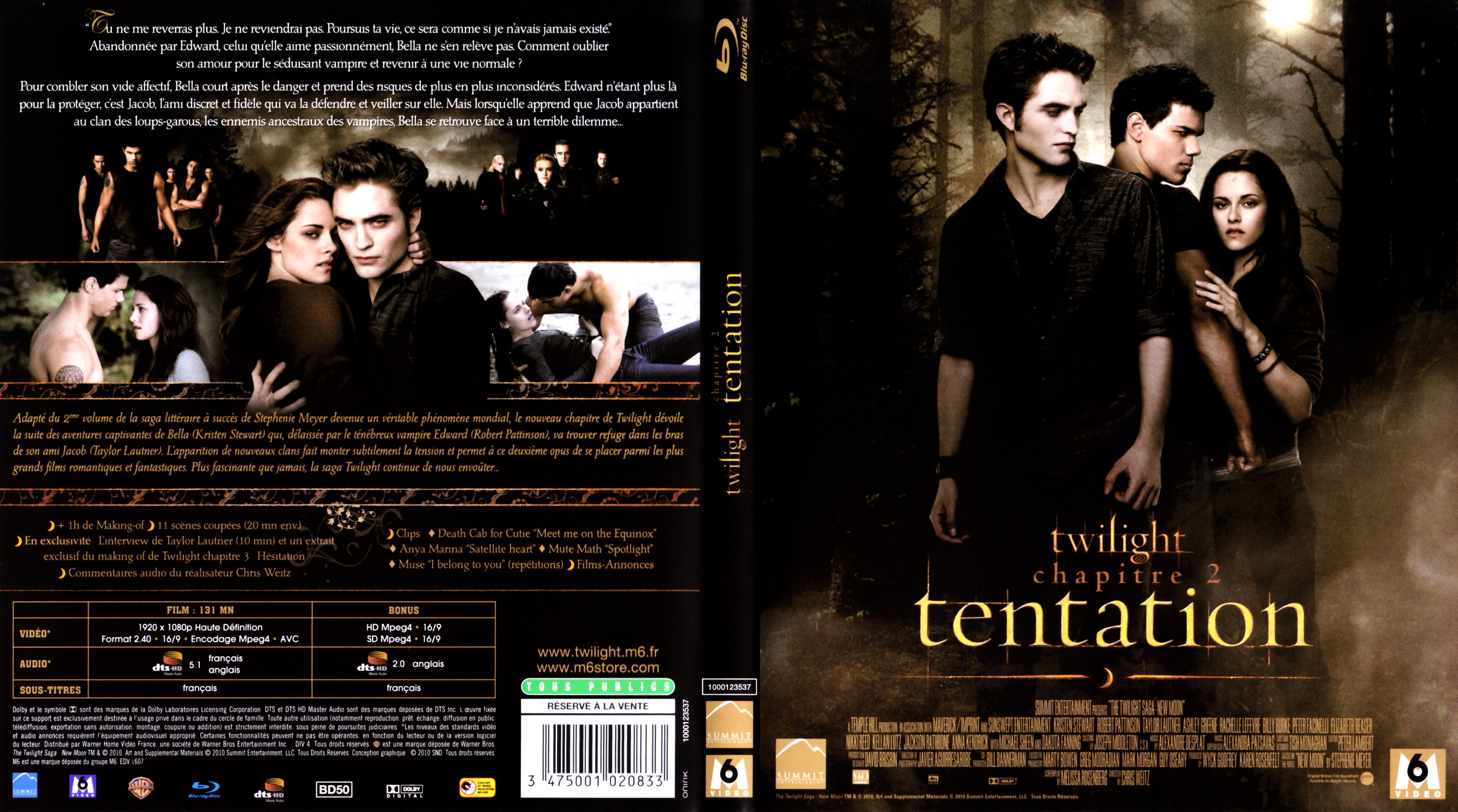 Jaquette DVD Twilight Chapitre 2 - Tentation (BLU-RAY)