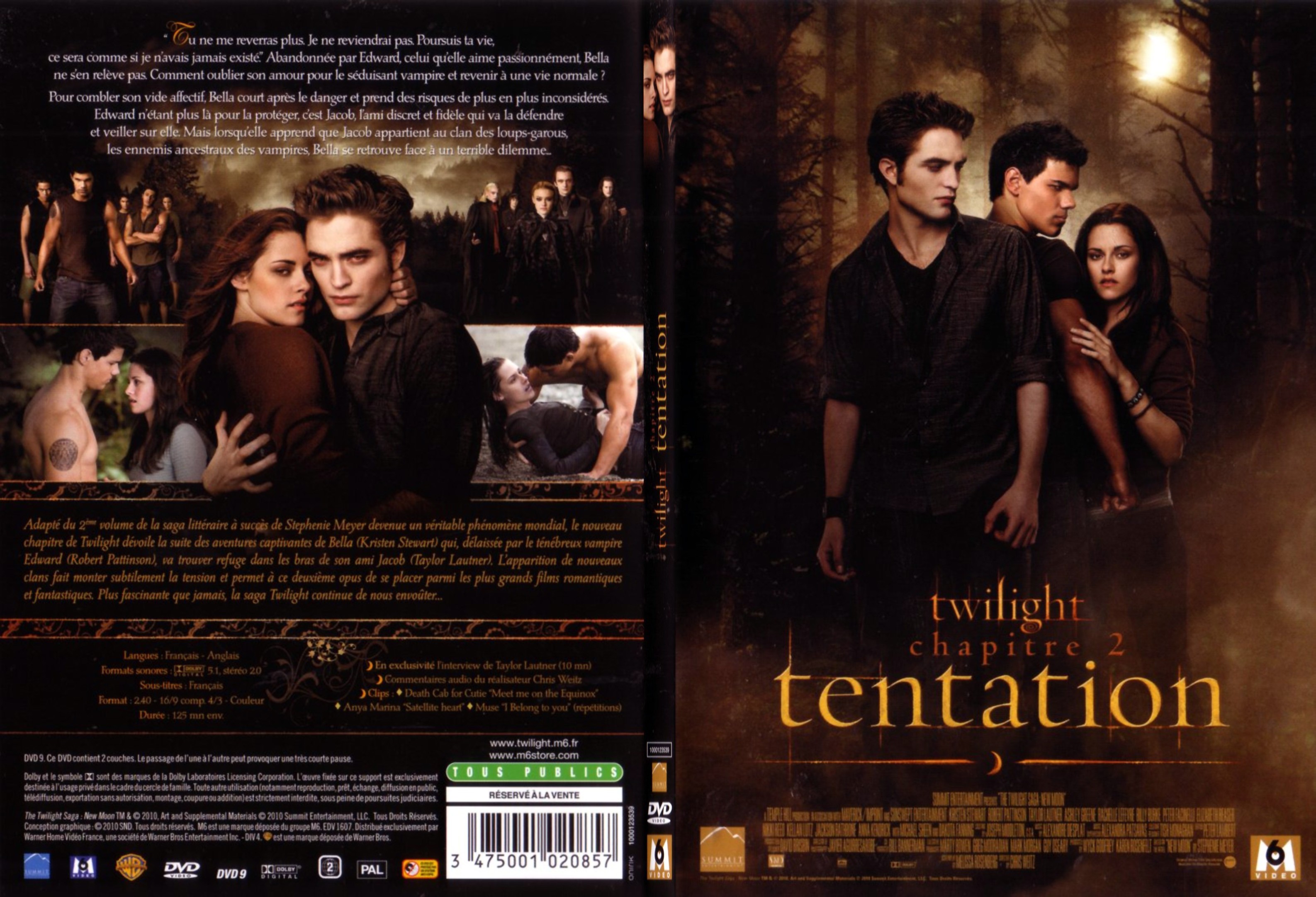Jaquette DVD Twilight Chapitre 2 - Tentation - SLIM