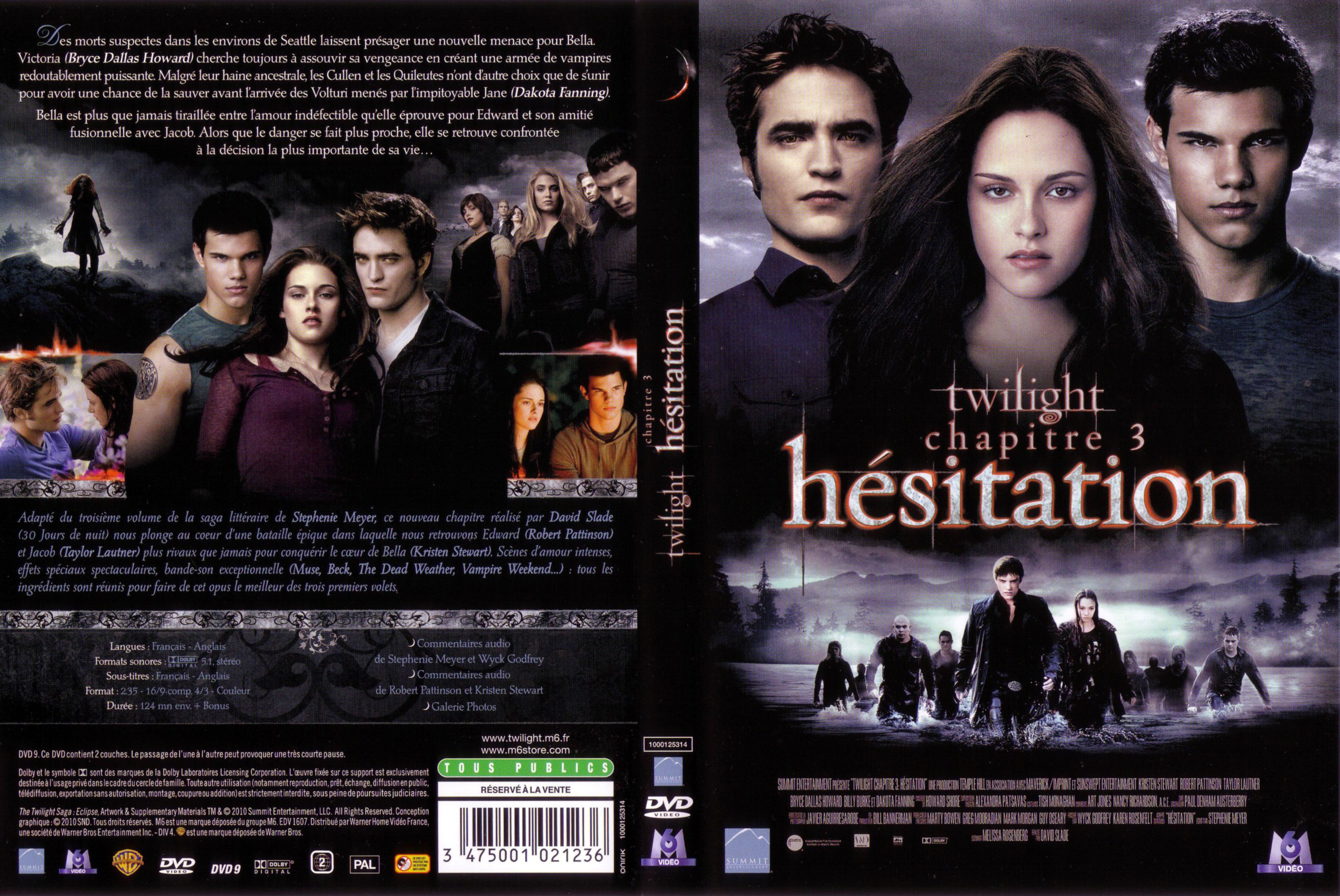 Jaquette DVD Twilight Chapitre 3 - Hesitation