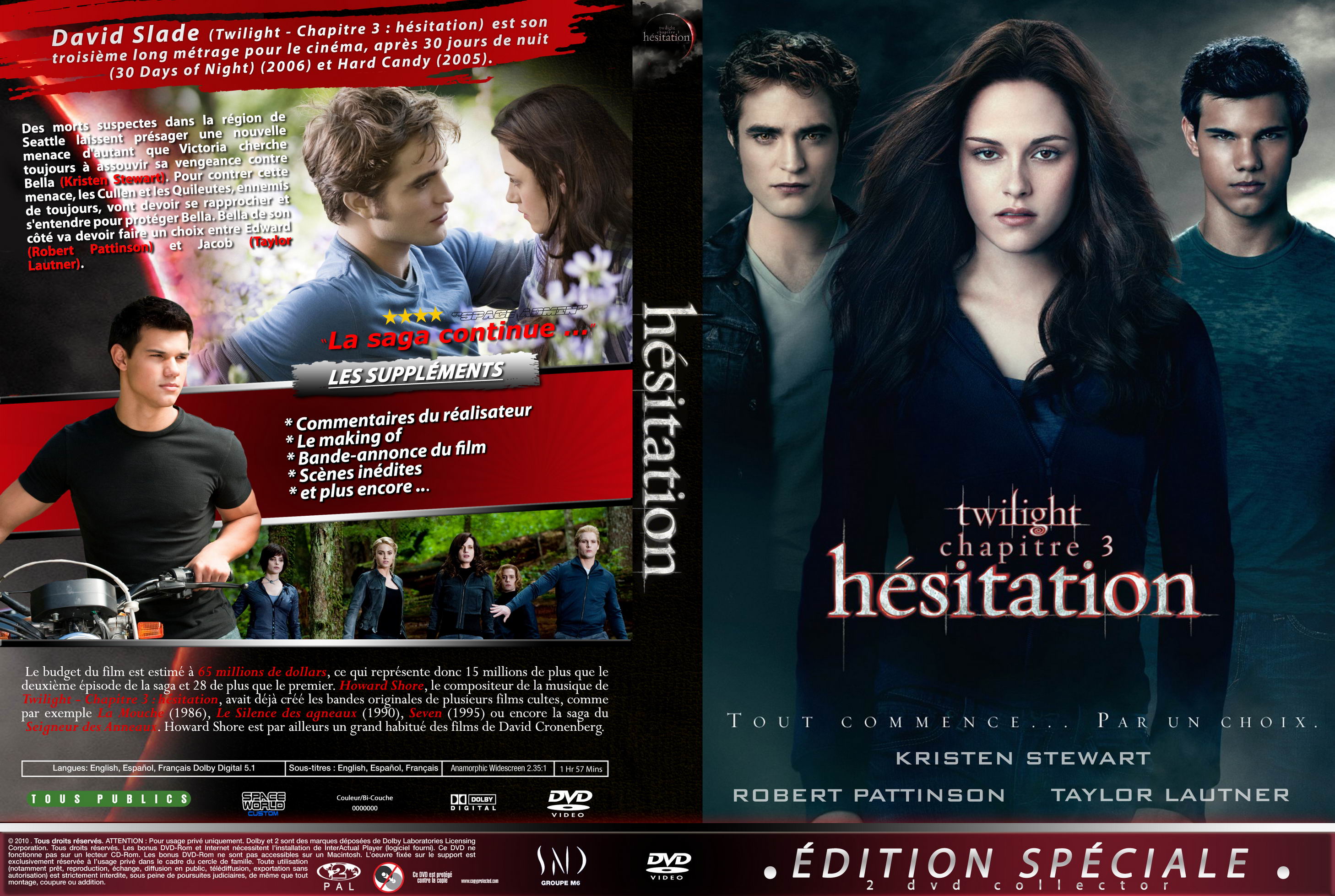 Jaquette DVD Twilight Chapitre 3 - Hesitation custom