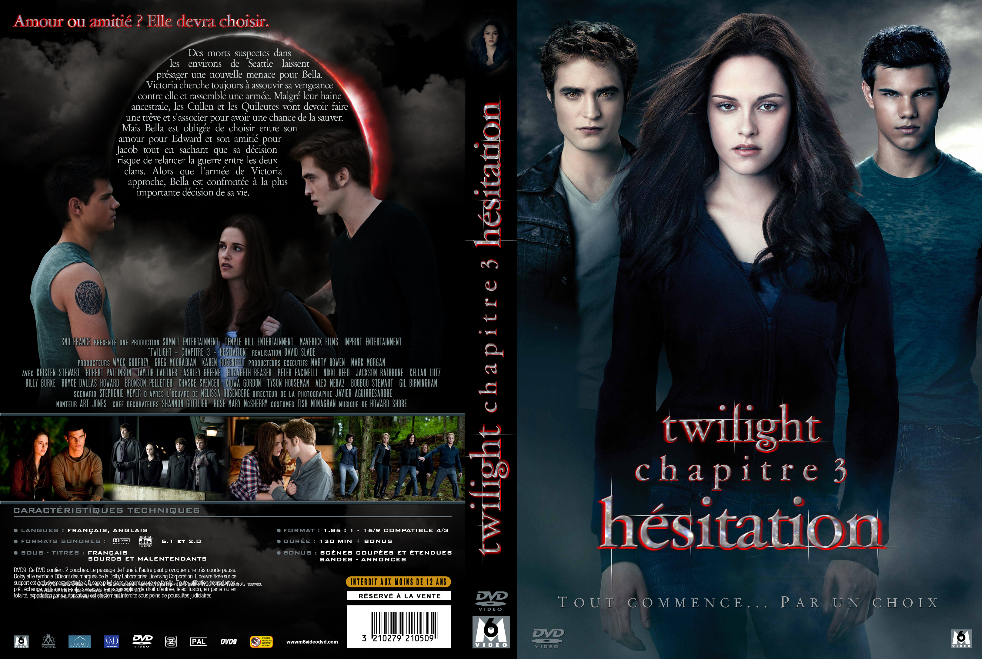 Jaquette DVD Twilight Chapitre 3 - Hesitation custom v2