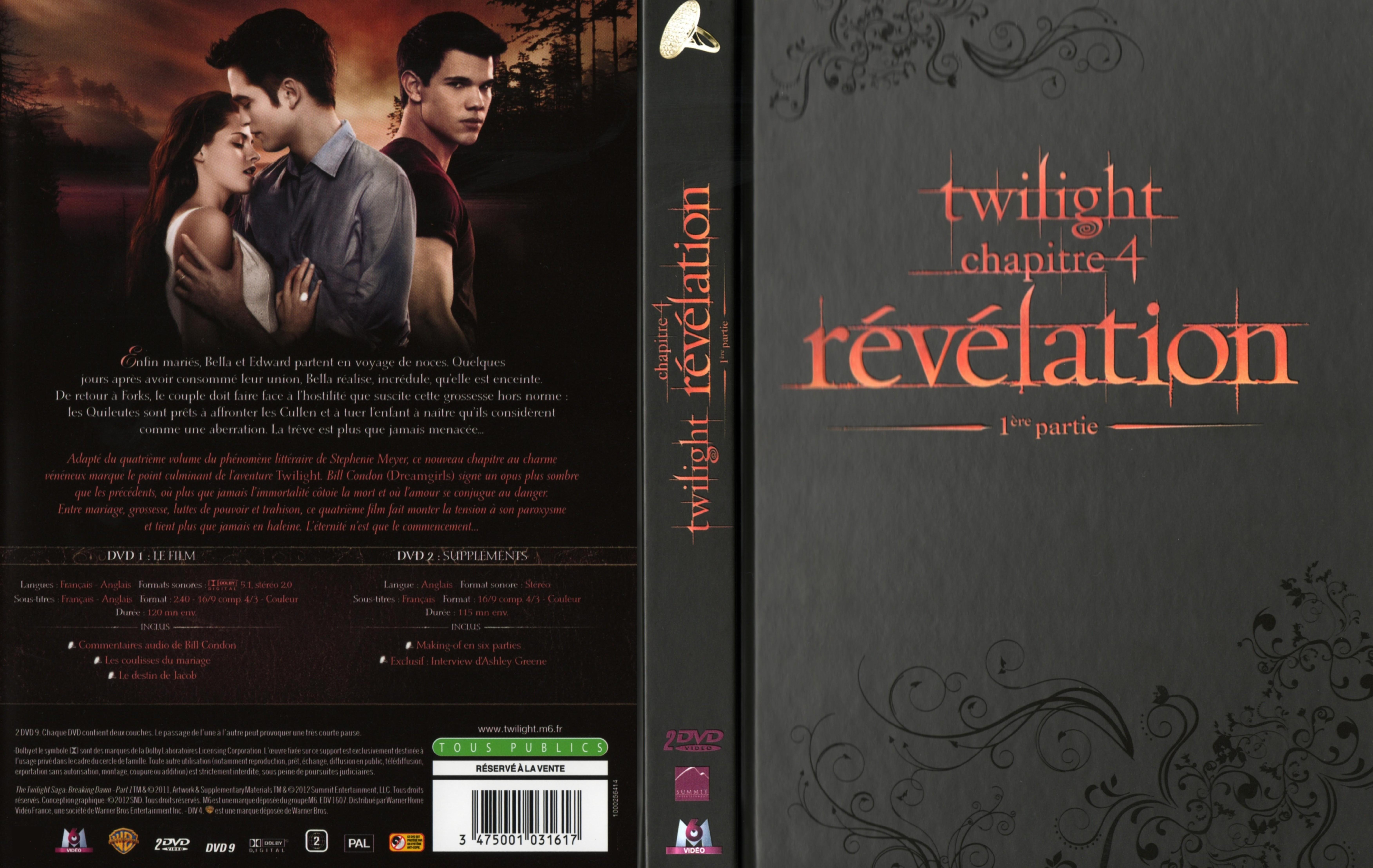 Jaquette DVD Twilight Chapitre 4 : Rvlation 1re partie