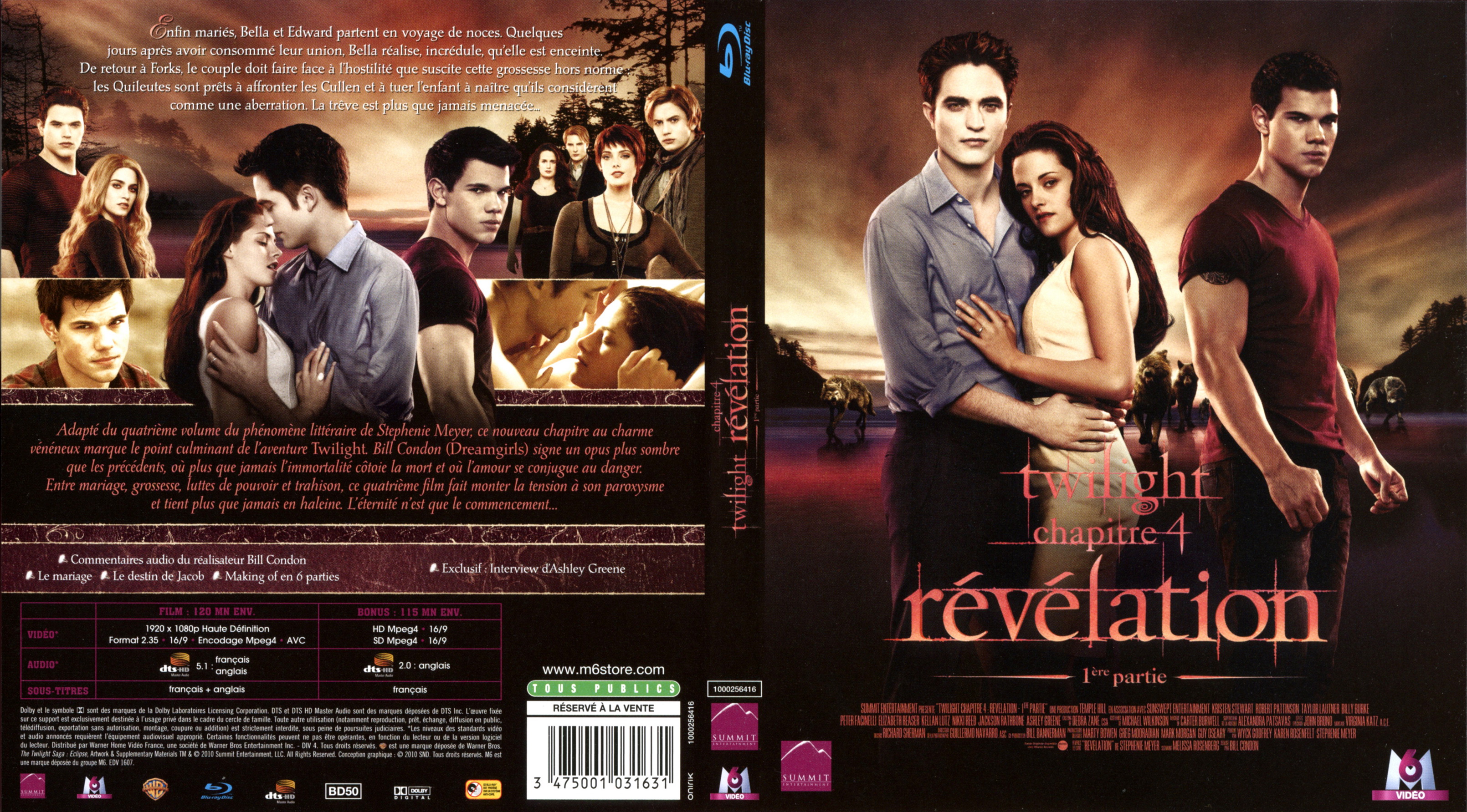 Jaquette Dvd De Twilight Chapitre 4 Révélation 1ère Partie Blu Ray