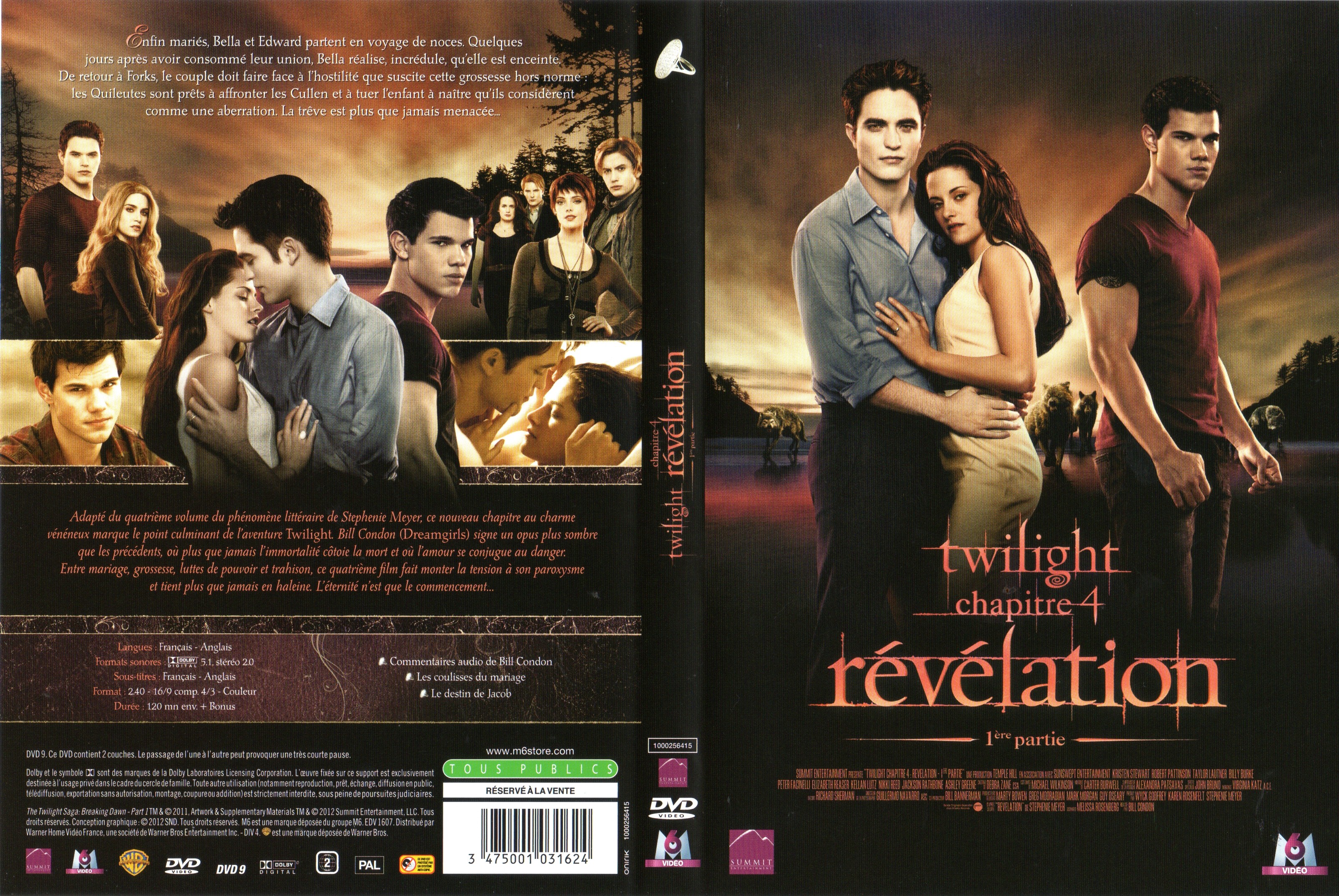 Jaquette DVD Twilight Chapitre 4 : Rvlation 1re partie v2