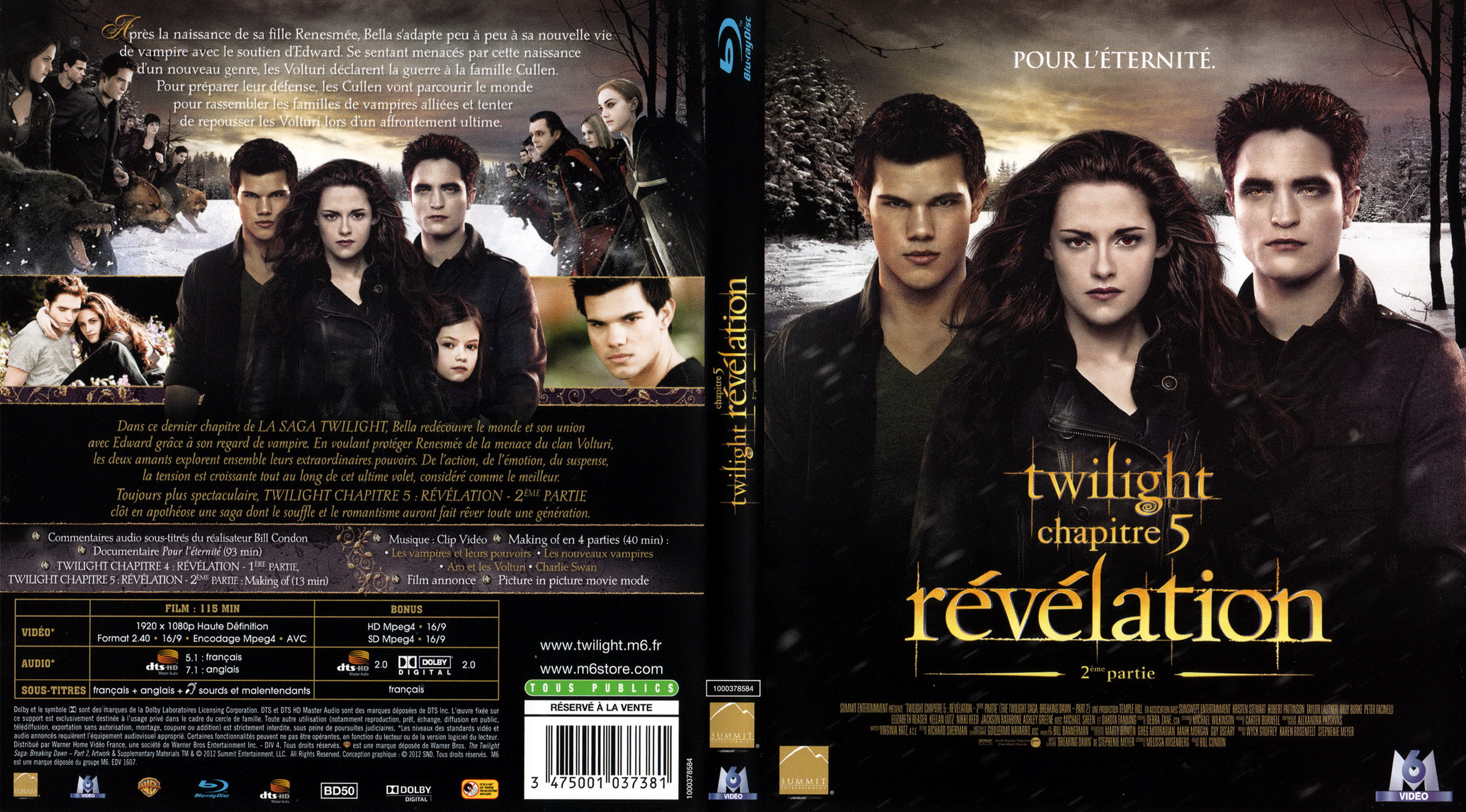 Jaquette DVD Twilight Chapitre 5 : Rvlation 2e partie (BLU-RAY)