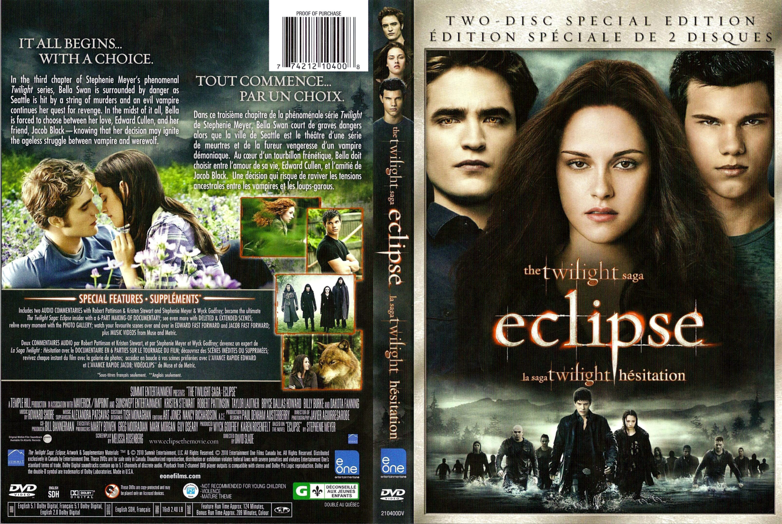 Jaquette DVD Twilight hesitation - Twilight eclipse (Canadienne) v2