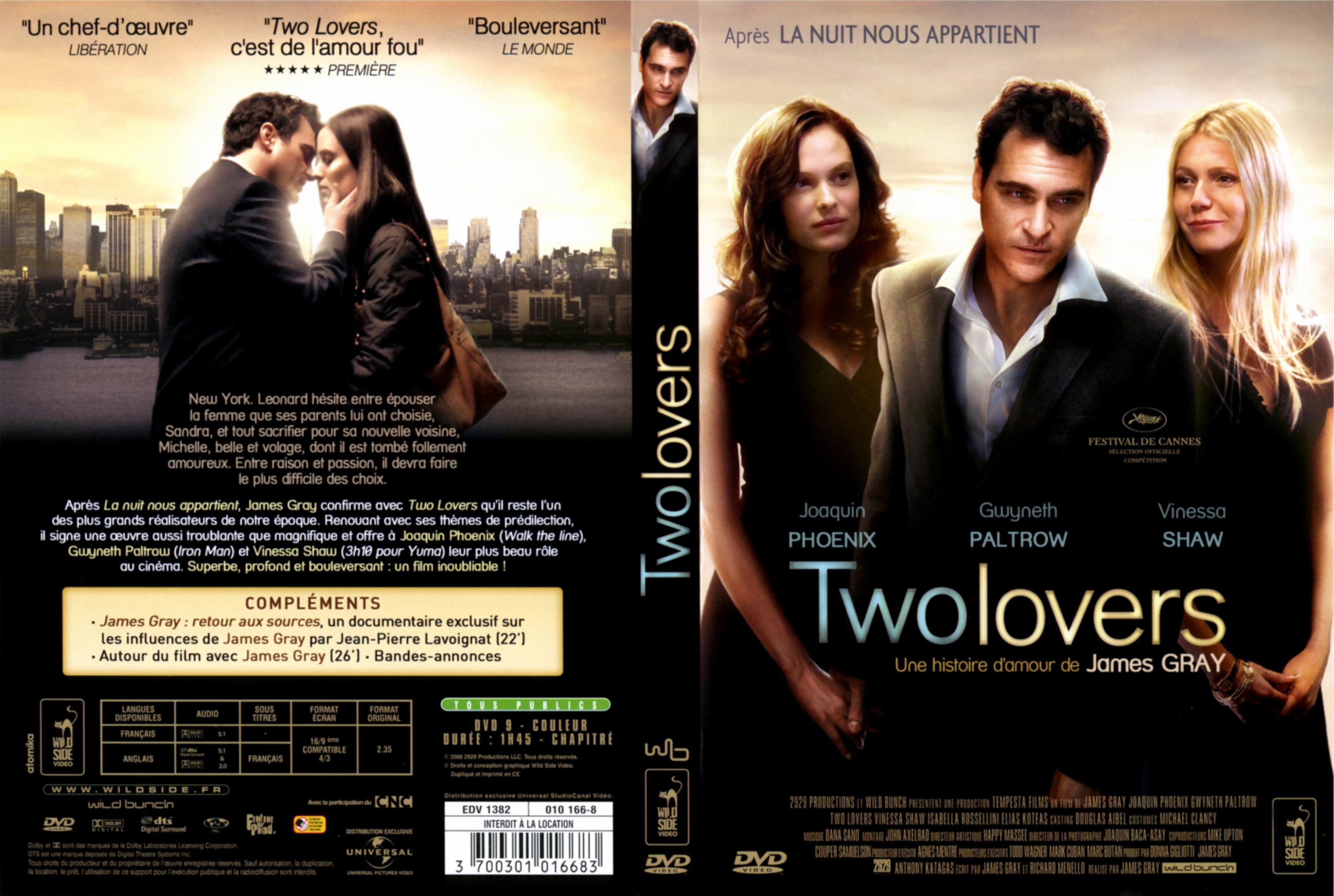 Jaquette DVD Two lovers