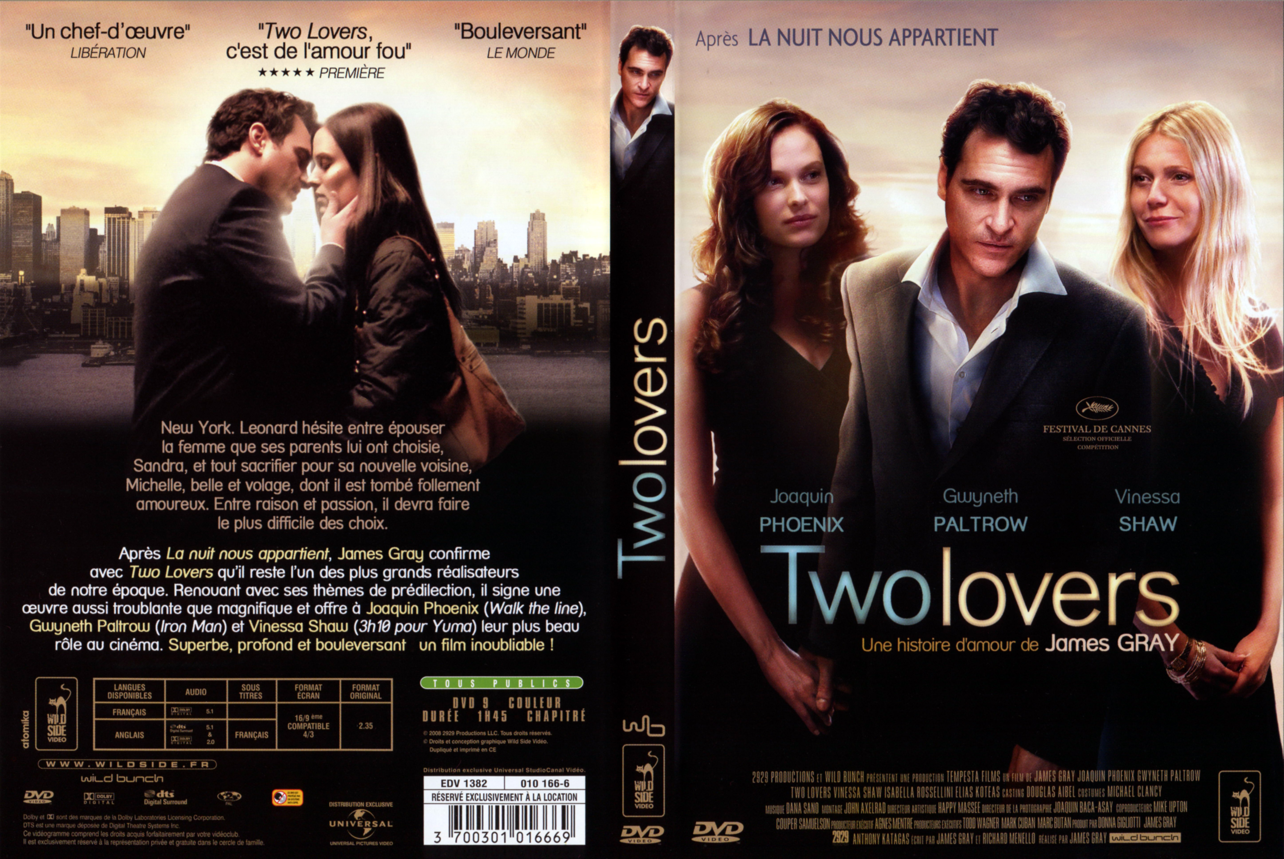 Jaquette DVD Two lovers v2
