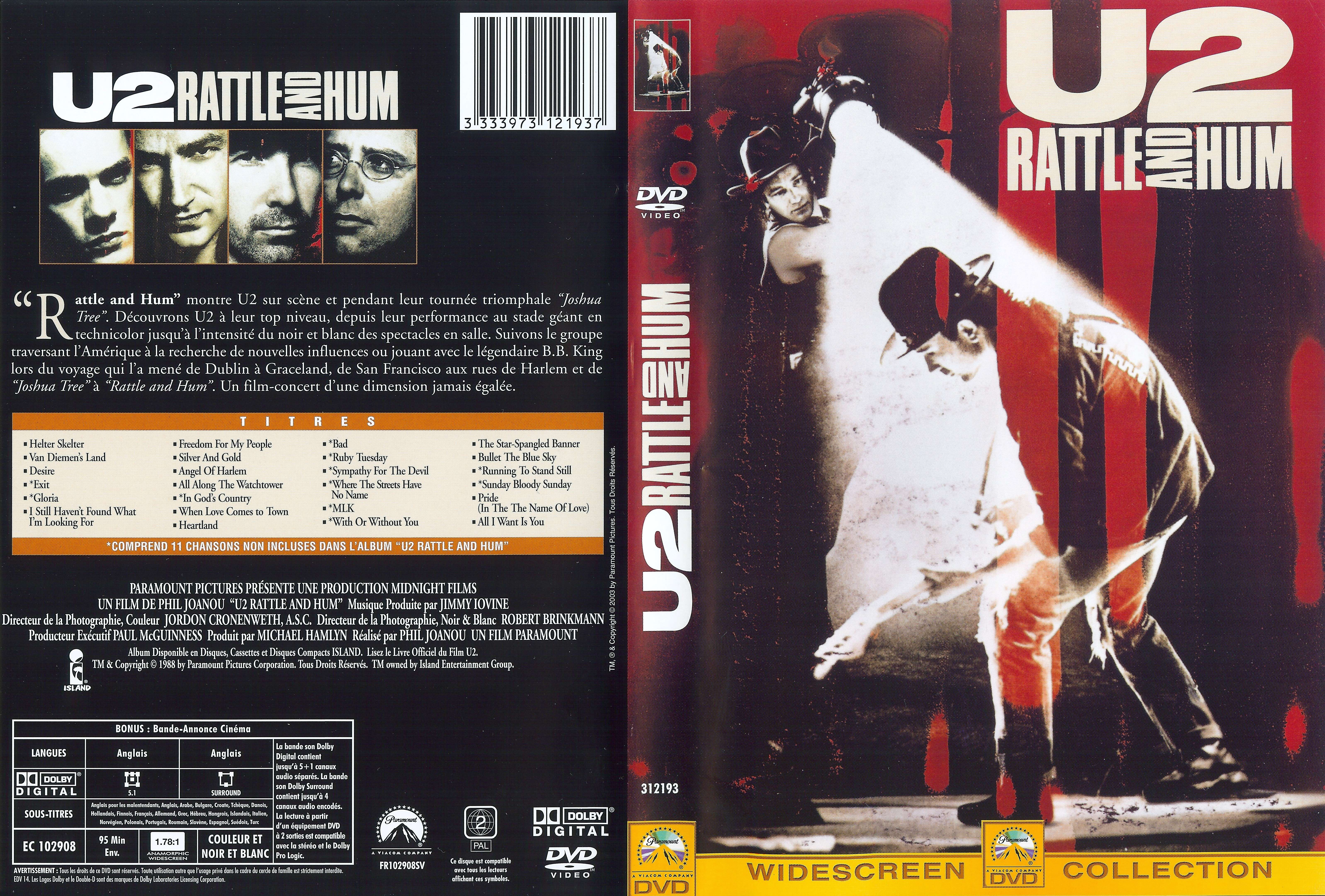 Jaquette DVD U2 Rattle and Hum