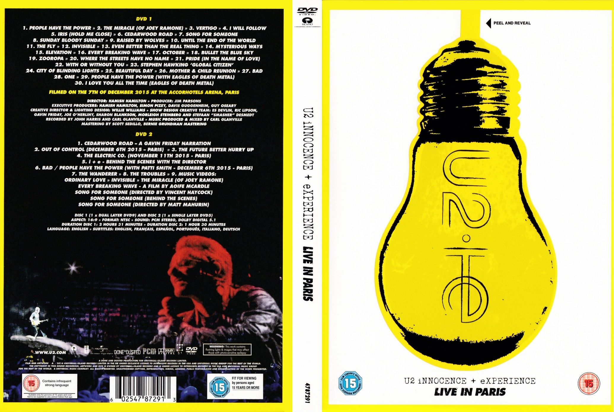 Jaquette DVD U2 innocence + experience live in Paris