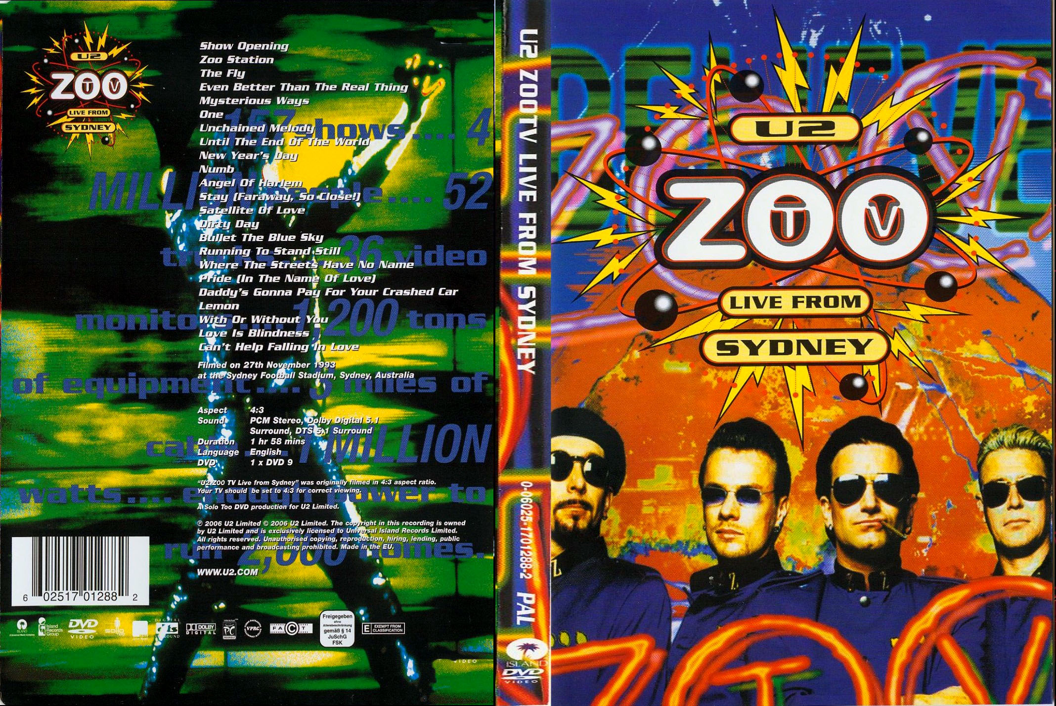 Jaquette DVD U2 zoo tv live sydney