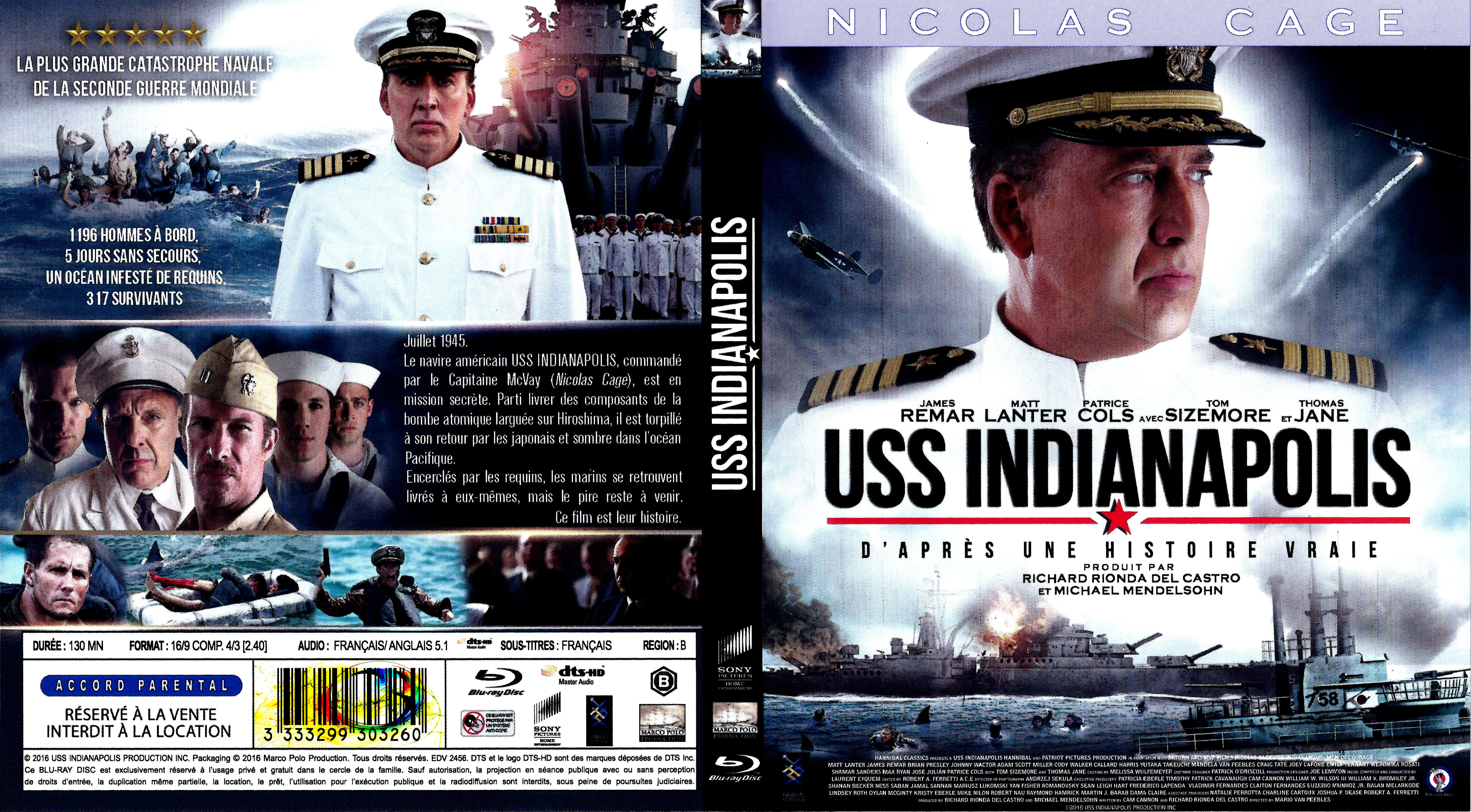 Jaquette DVD USS Indianapolis (BLU-RAY)
