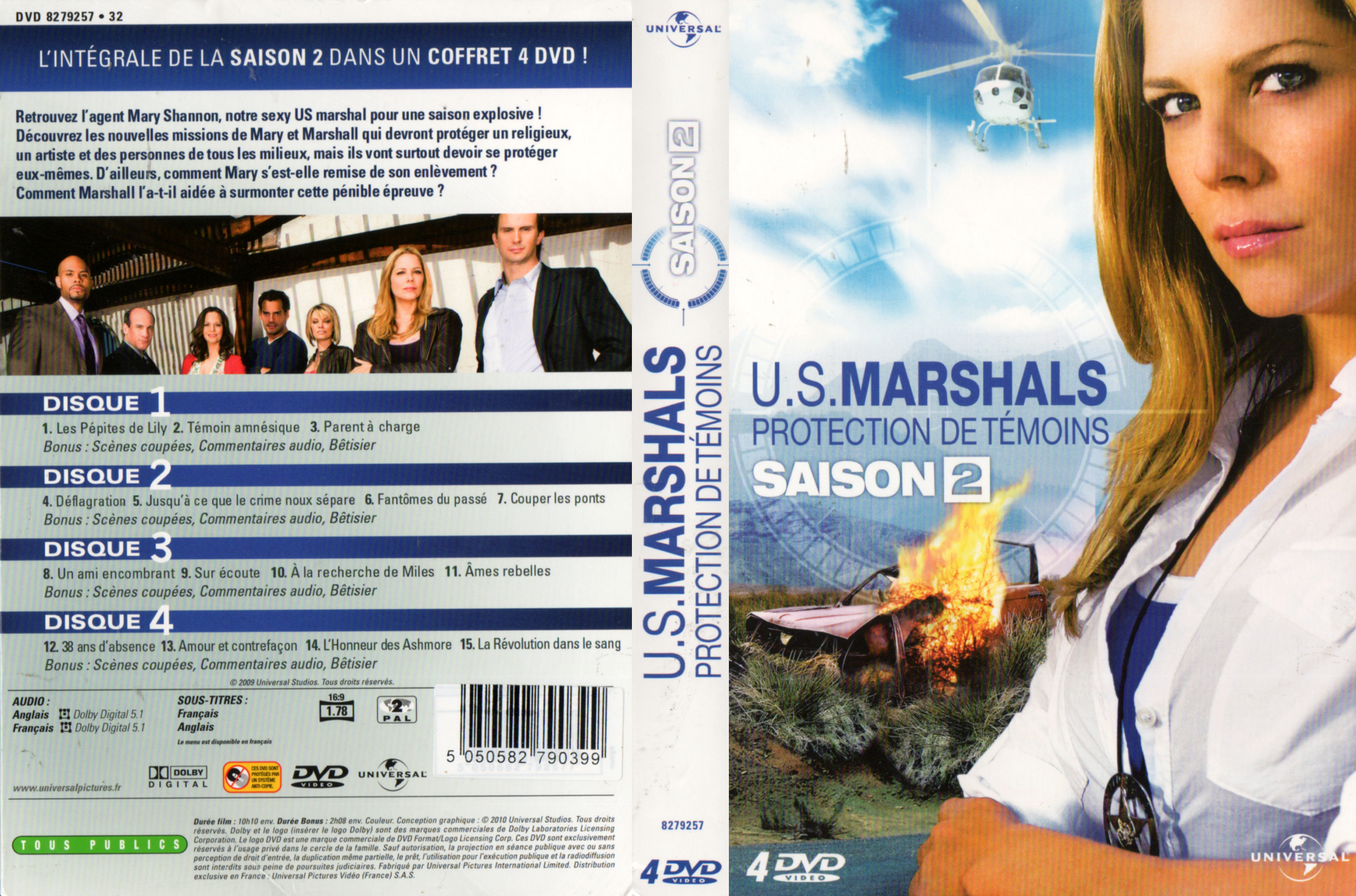 Jaquette DVD US marshals rotection de tmoins Saison 2